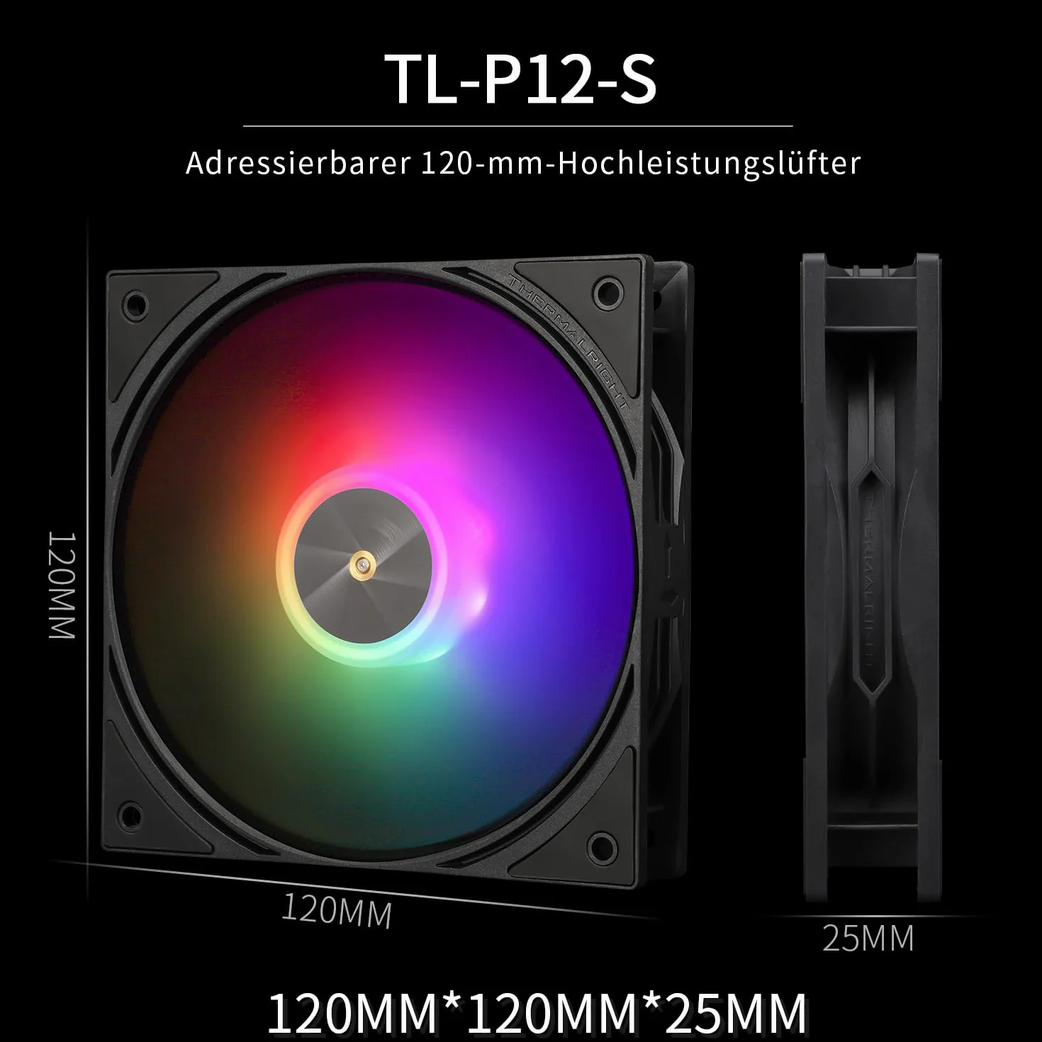 Thermalright Assassin X 120R - Raffreddatore digitale ARGB Black per CPU Top Cover, TL-P12-S PWM Quiet Fan CPU, supporto AM4/AM5, Intel LGA1851/1700/1150/1151/1200