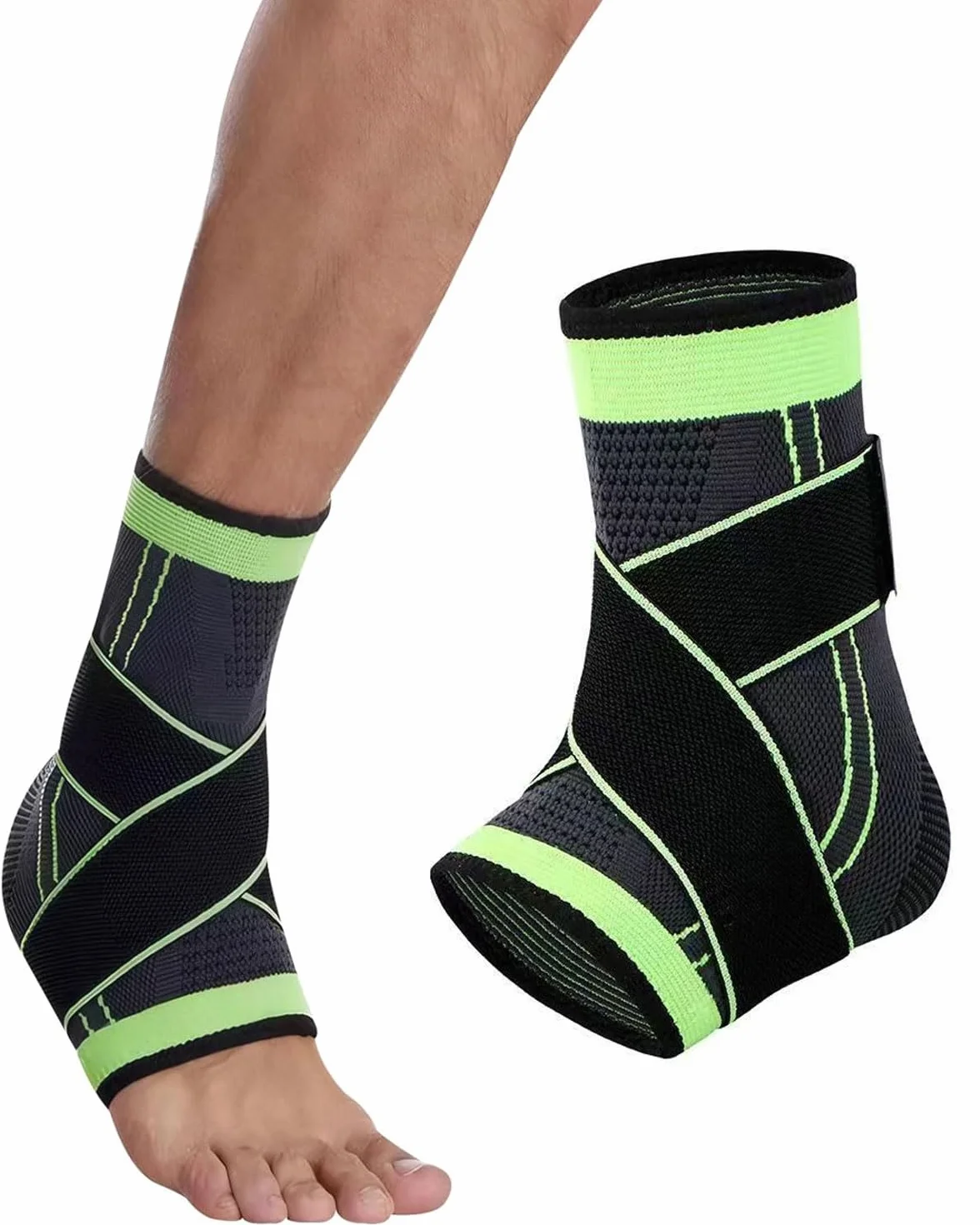 Tutore Caviglia Regolabile Traspirante per Supporto e Compressione, Cavigliera Ortopedica Unisex