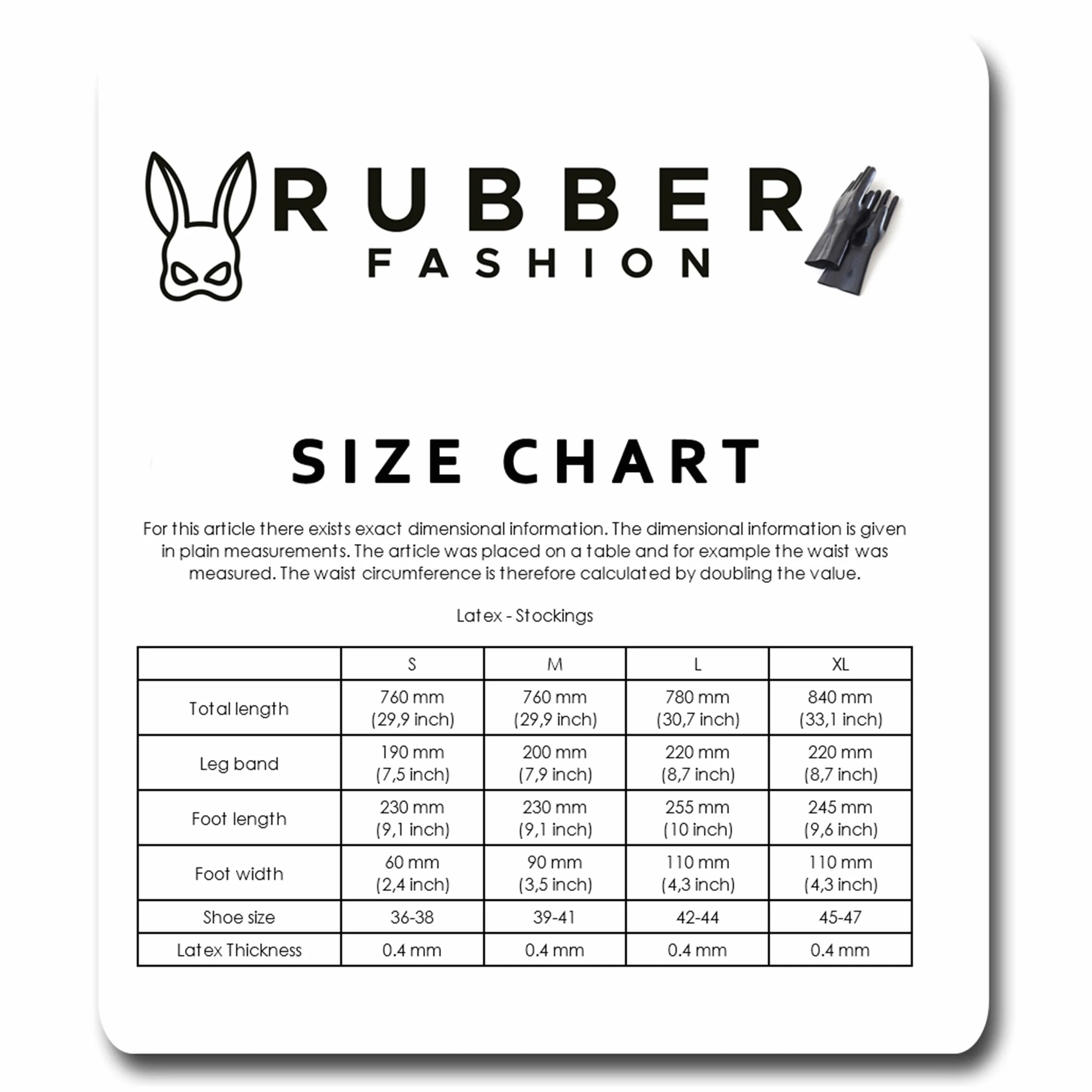 Rubberfashion Calze a Rete Lunghe a Punta Aperta per Donne e Uomini Nero 0,4 mm S