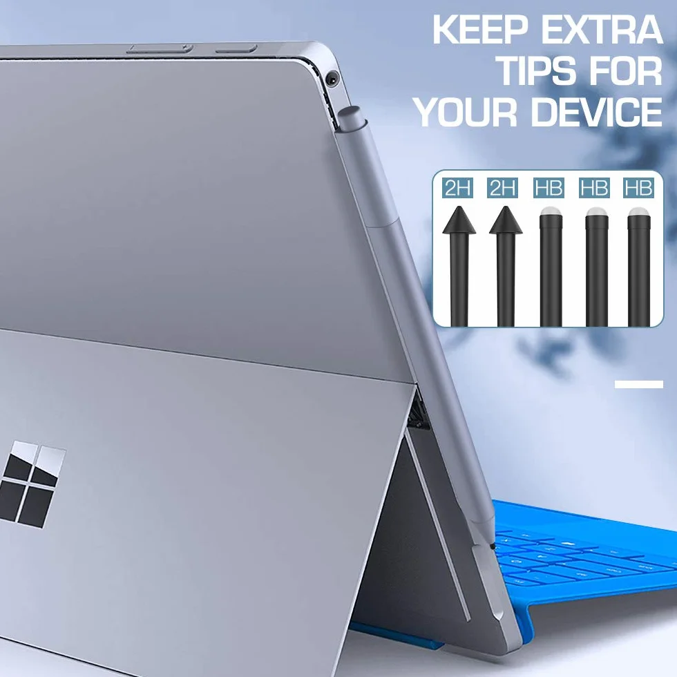 TiMOVO Punte per Surface Pen, [5 Pezzi] Originale HB / 2H Surface Pen Punte, Punte di Ricambio Compatibile con Microsoft Surface Pro 2017 Pen (Modello 1776) & Surface Pro 4 Pen - Nero