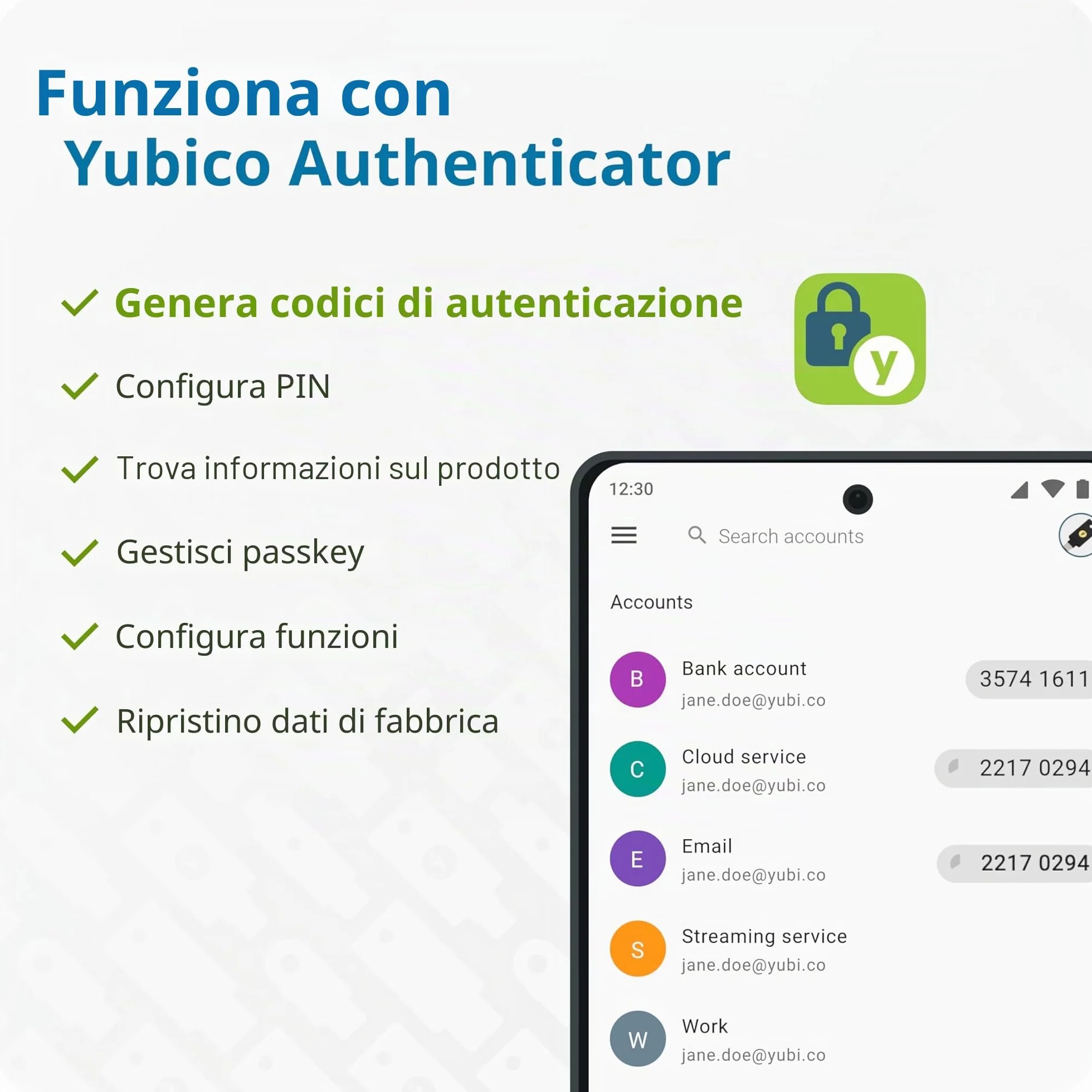 Yubico – YubiKey 5C – Due Factor Autentication USB e NFC Security Key, adatta alle porte USB-C e ai dispositivi mobili supportati NFC – protegge i vostri account online con More Than a password.