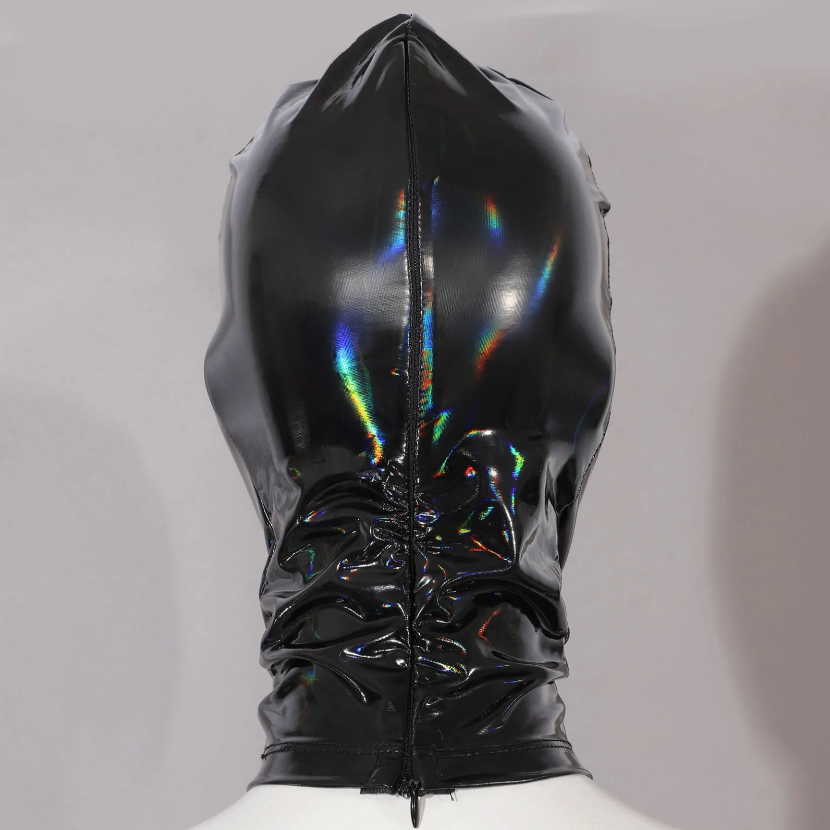Latex Maschera Copricapo Cosplay Cappuccio Nero