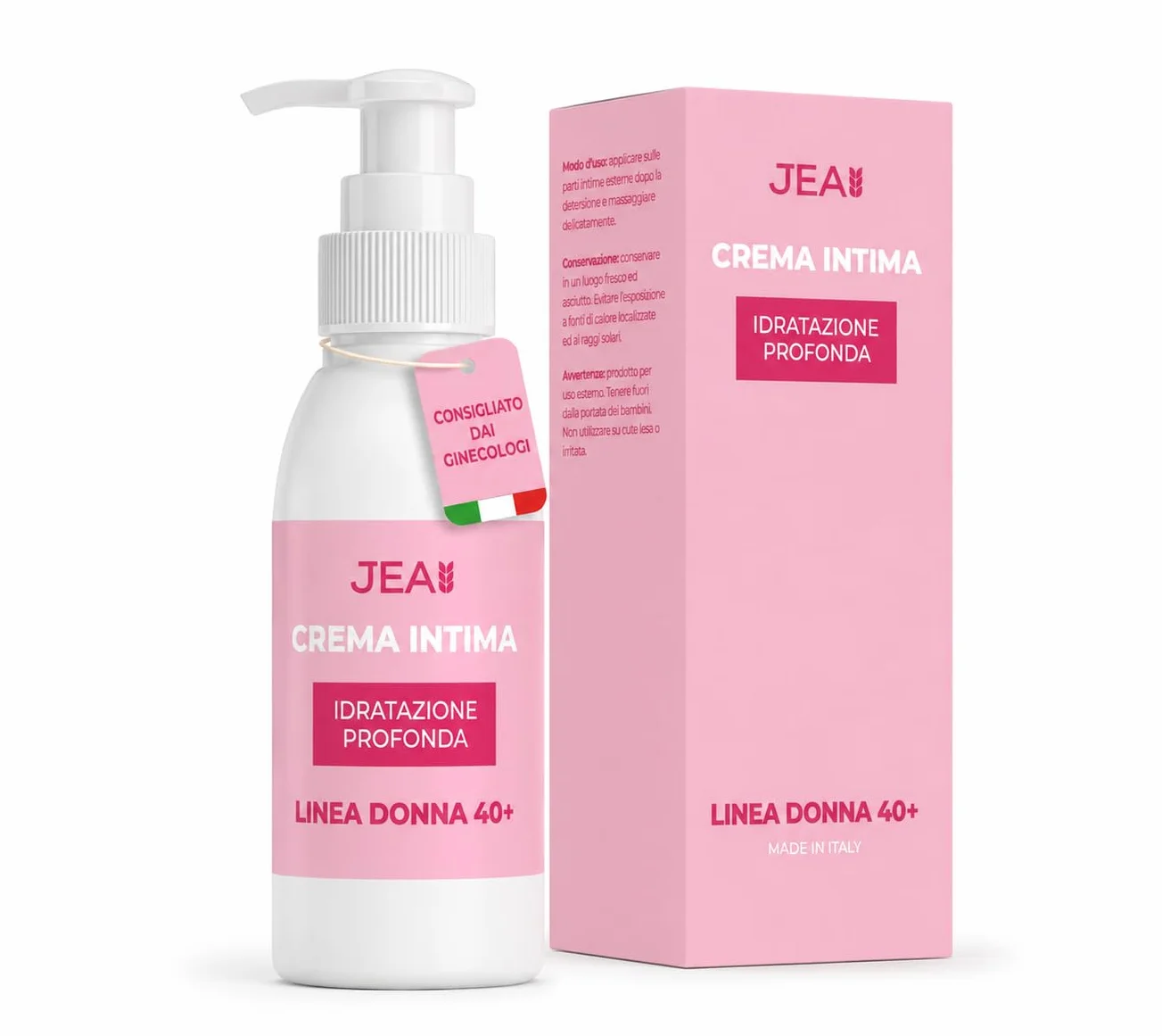 JEA Crema Intima Donna 40+ 100 ml Idratazione Profonda Zone Intime Esterne Aloe Vera Bio Acido Ialuronico Burro di Karité Vitamina E