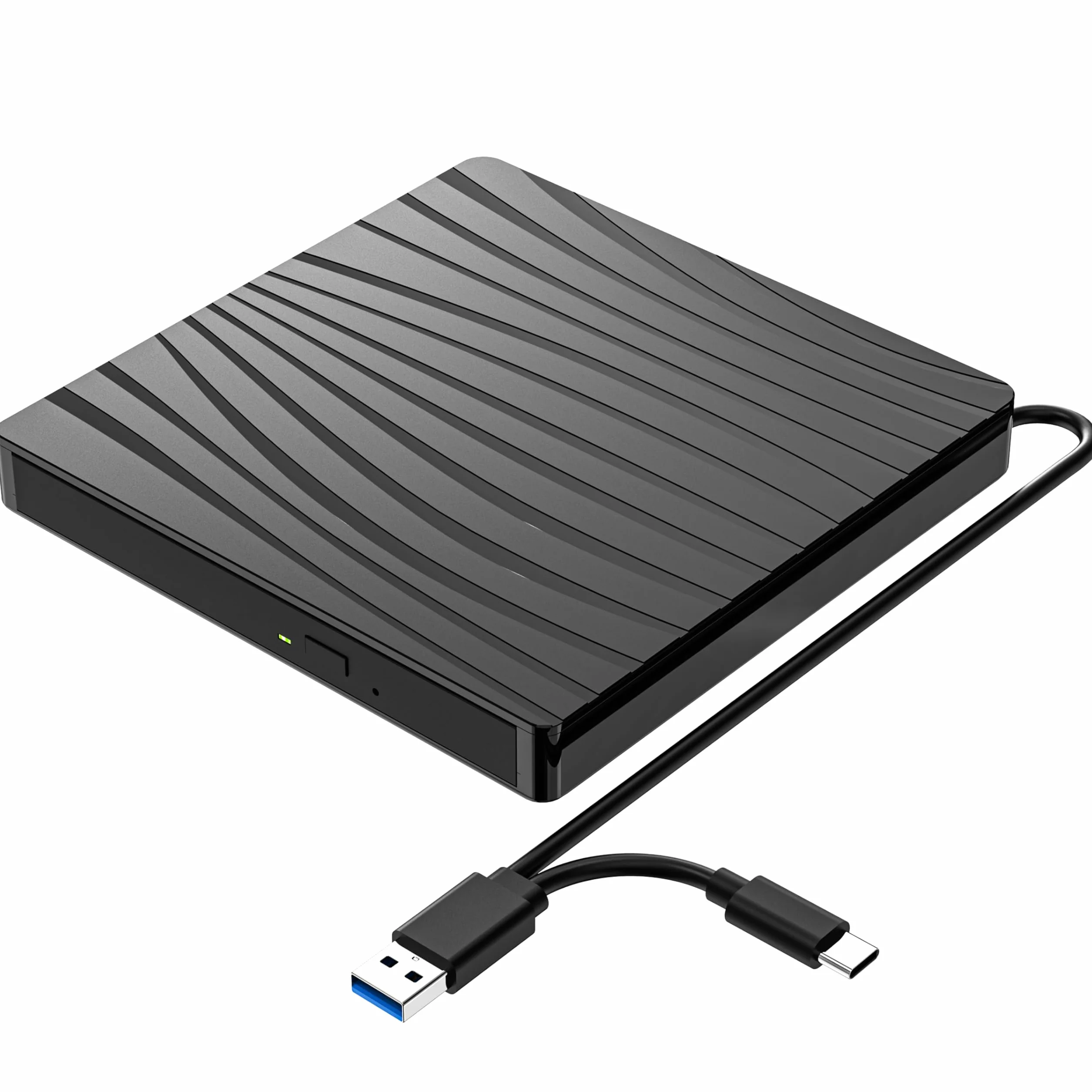 Lettore DVD Esterno per PC Portatile USB 3.0, Slim USB C CD RW Masterizzatore Esterno per Laptop, Desktop, Macbook Air/Pro, Compatibile con Windows 11/10/XP/8/7/Vista/Linux/MacOS