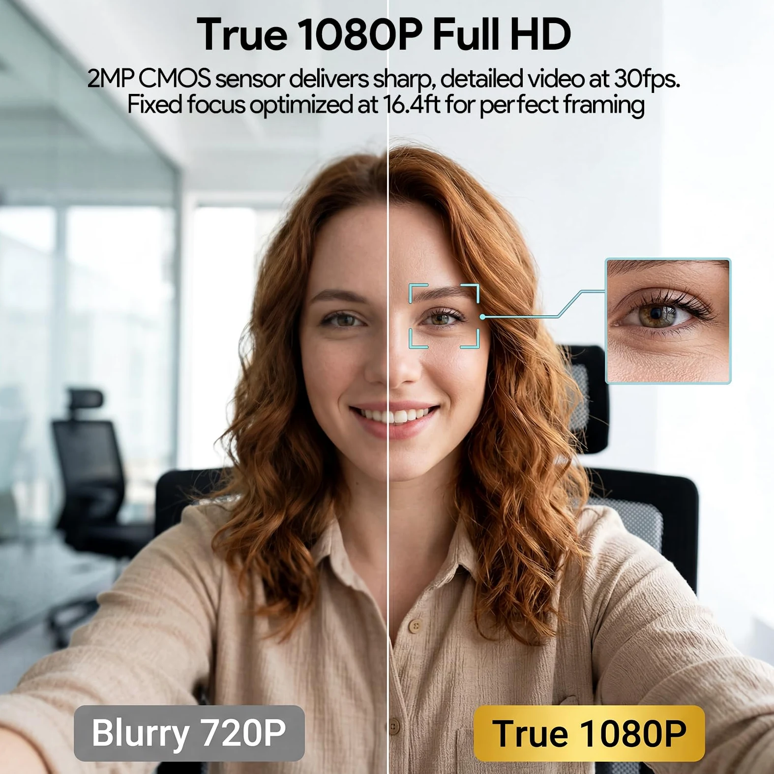 Webcam 1080P con microfono, esposizione automatica, FOV a 90°, copertura privacy, adattatore USB-A a C, telecamera per streaming plug & play per PC/Mac/Zoom/Team/Skype/riunioni/Switch 2