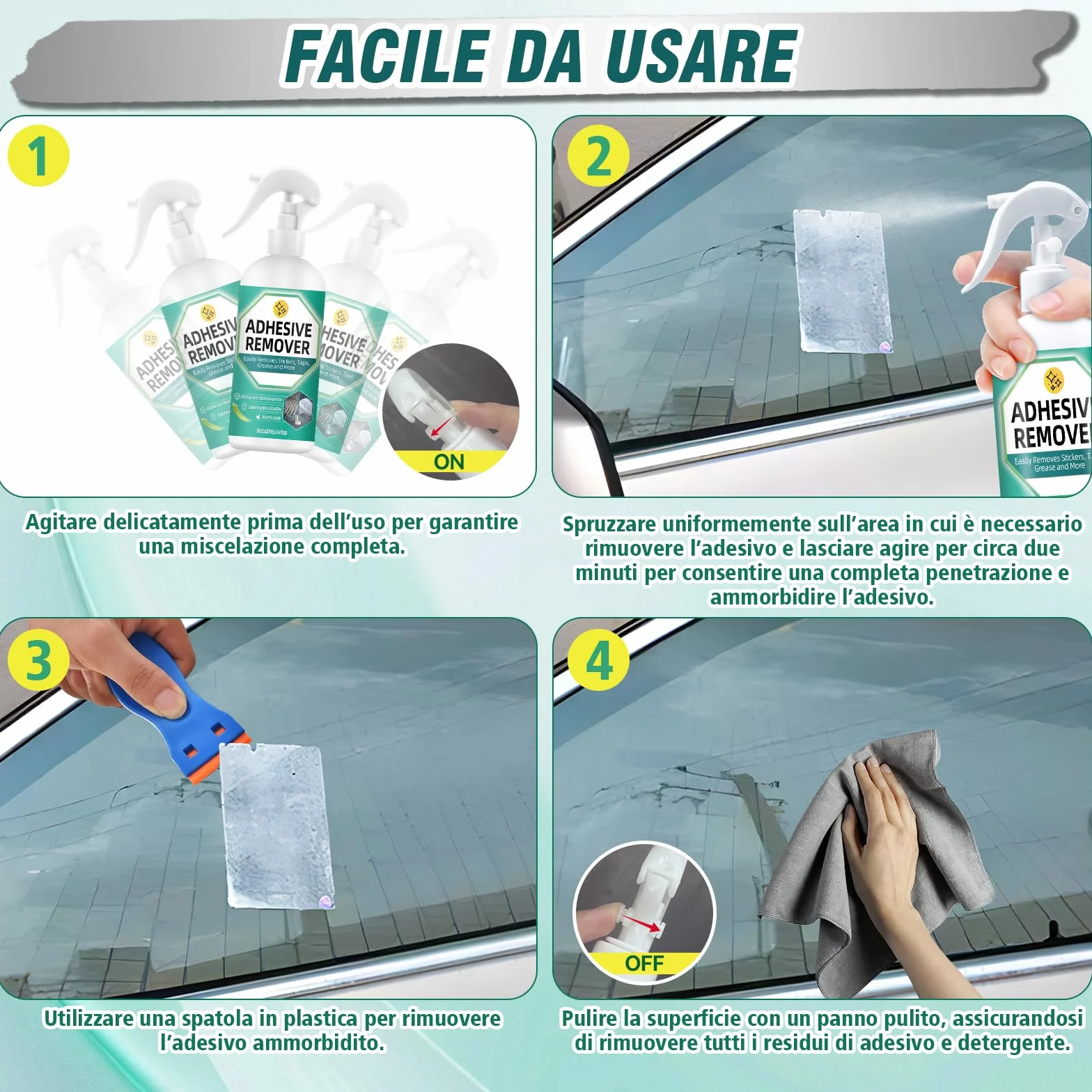 Rimuovi Colla 300ml potente adesivo sciogli silicone con raschietto e panno