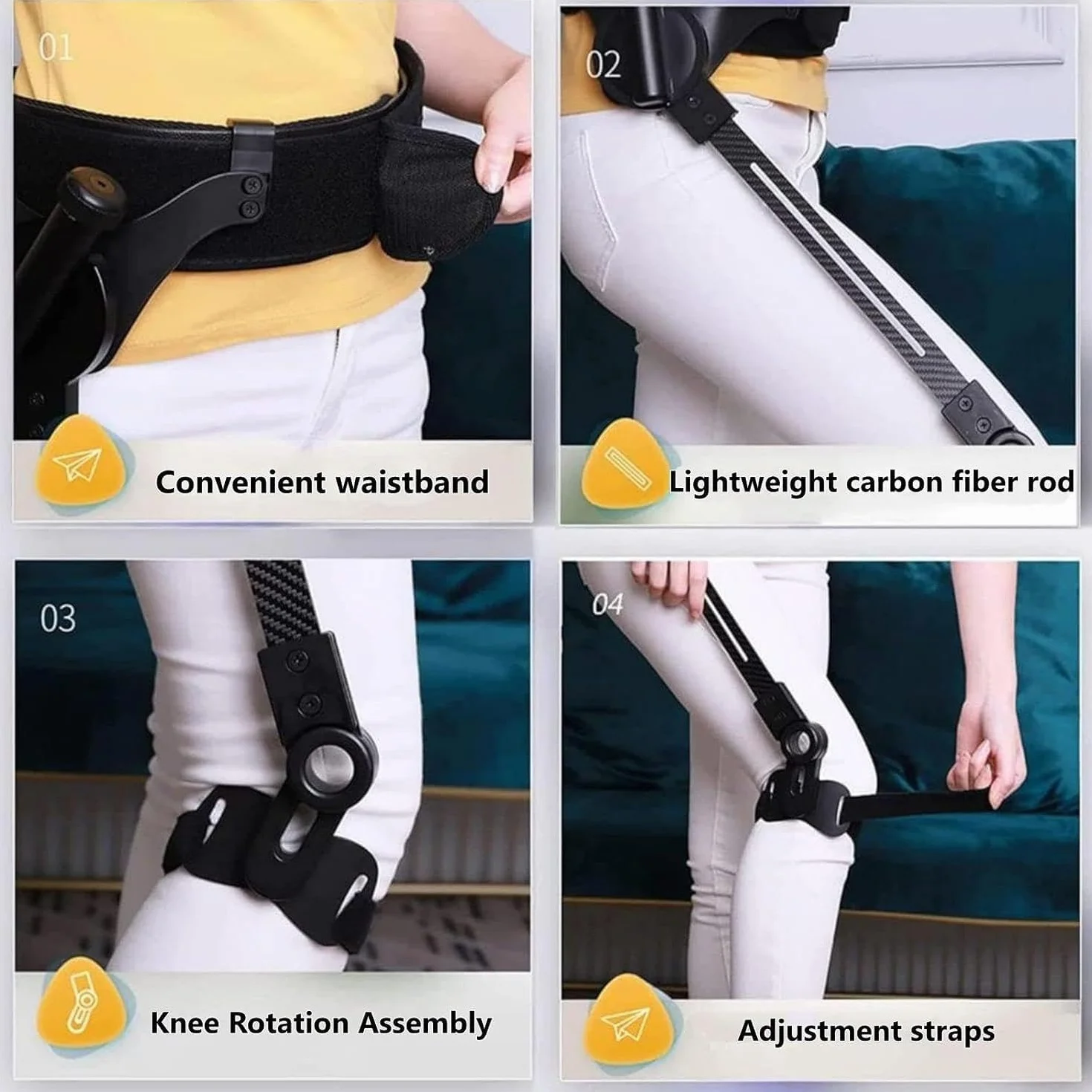 Esoscheletro per camminare, assistenza arti inferiori, supporto gambe per recupero e scale