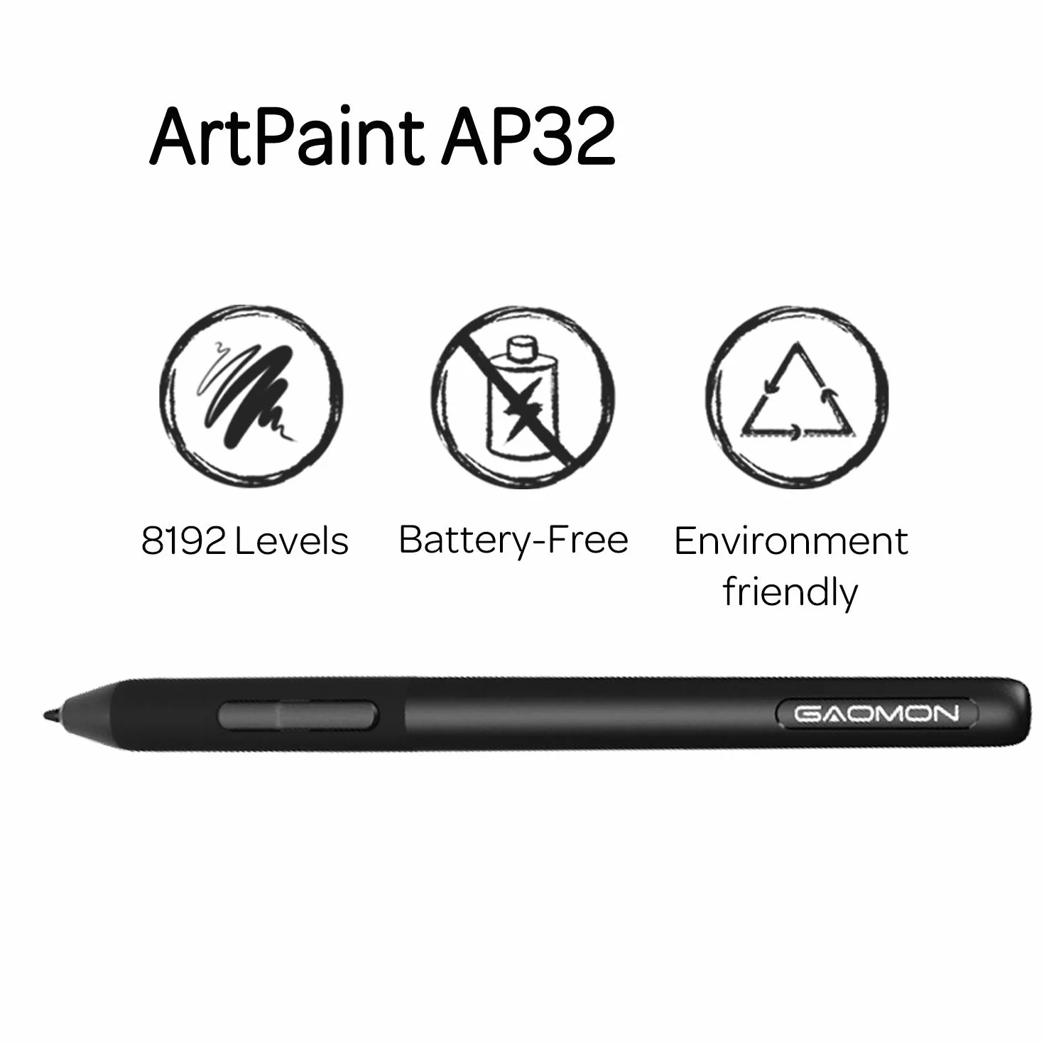 GAOMON ArtPaint AP32 - Penna digitale per tablet S620/M106KPRO/M10KPRO/M1220/M1230/PD2200
