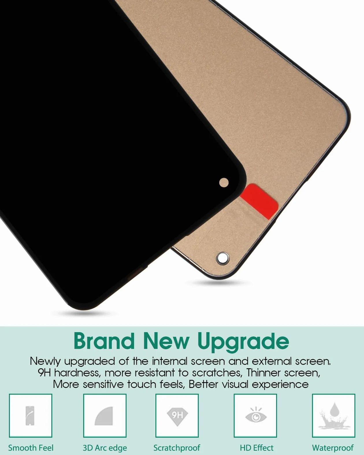 SRJTEK Display LCD per Oppo Realme 8 Pro/7 Pro/Reno5 Z, Realme 8 4G / Reno4 SE Digitizer senza cornice (nero, nessuna identificazione delle impronte digitali)