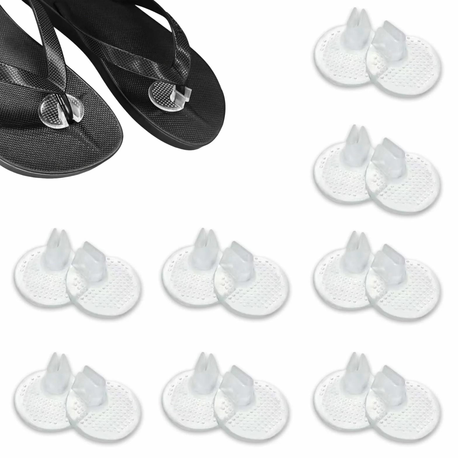 Protezioni Dita Piedi 8 Pezzi Cuscinetti Trasparenti PU 35mm Antiscivolo Antiattrito