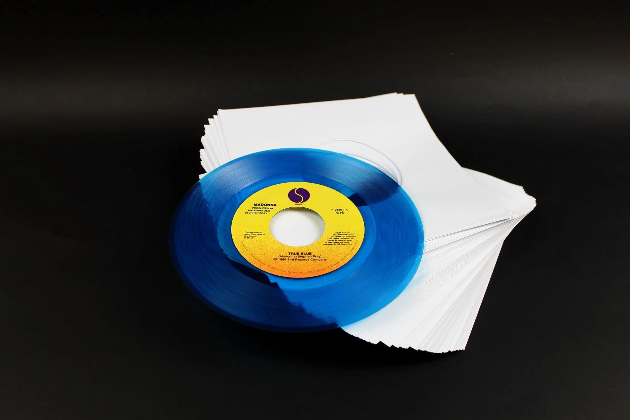 MC DAISON 100 BUSTE COPERTINE CUSTODIE in CARTA BIANCA SPESSA 60gr/m forata per dischi 45 giri rpm 7" per vinile diametro 18 cm