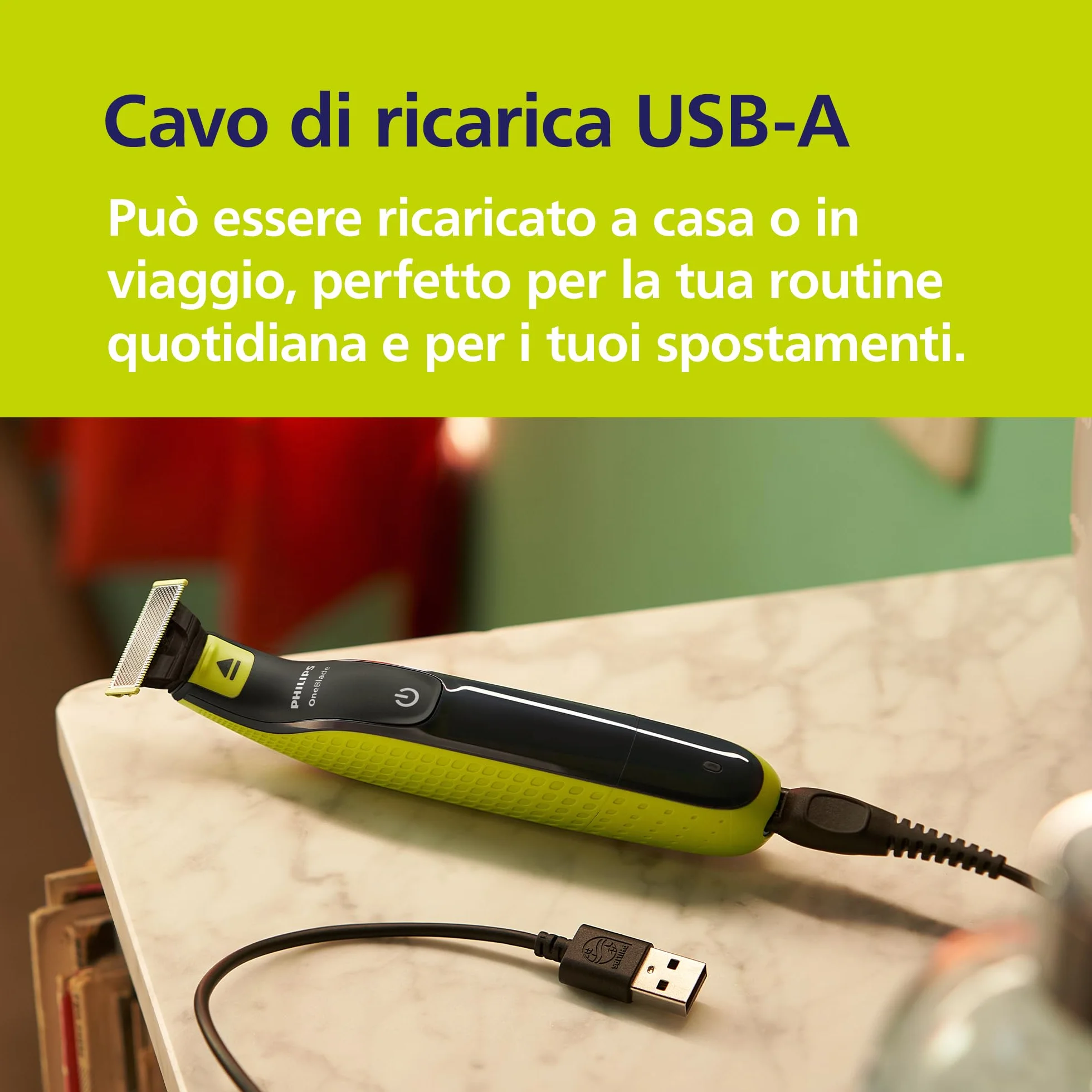 Philips OneBlade 360 Regolabarba e rasoio elettrico, 2x 360 lame, 3 pettini 1-5 mm