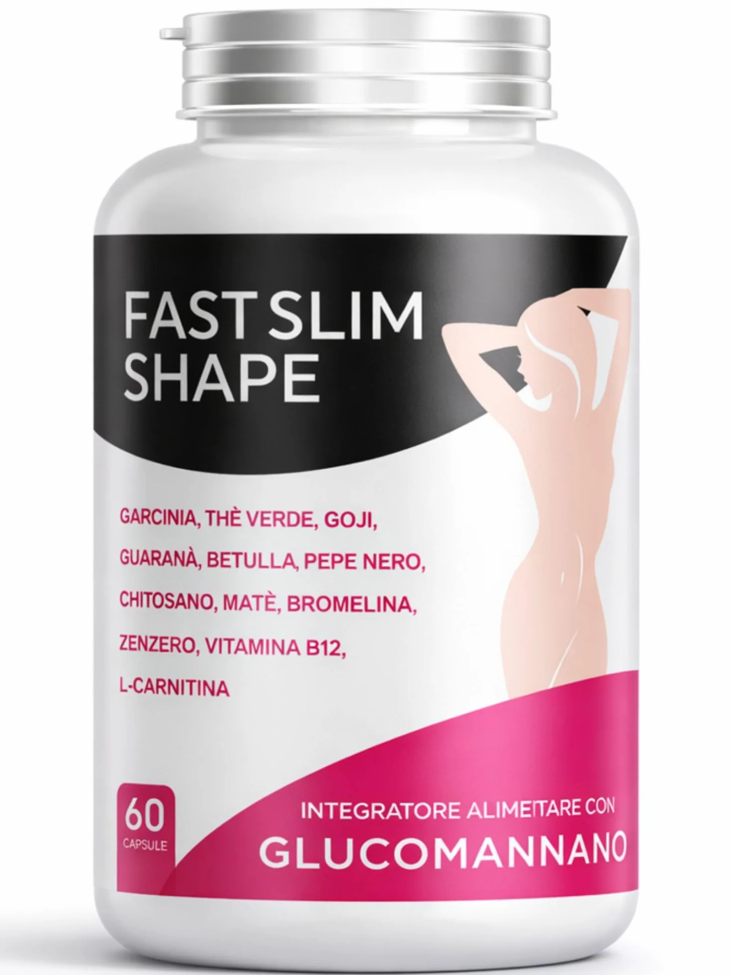 Glucomannano Integratore Controllo Peso con L-Carnitina e Garcinia Cambogia – 60 Capsule