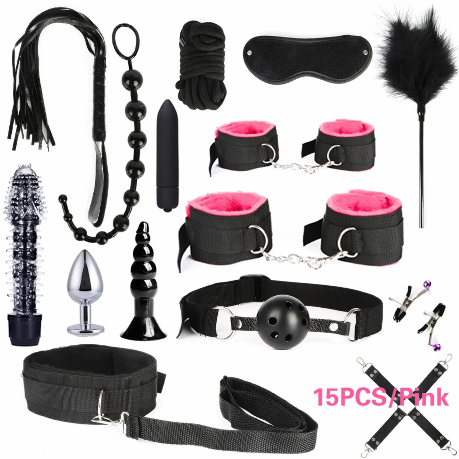 Yoga Bondage Kit Sexy Coppia Accessori Sex Toy Adulti per Coppie Sesso Letto Manette Rosa
