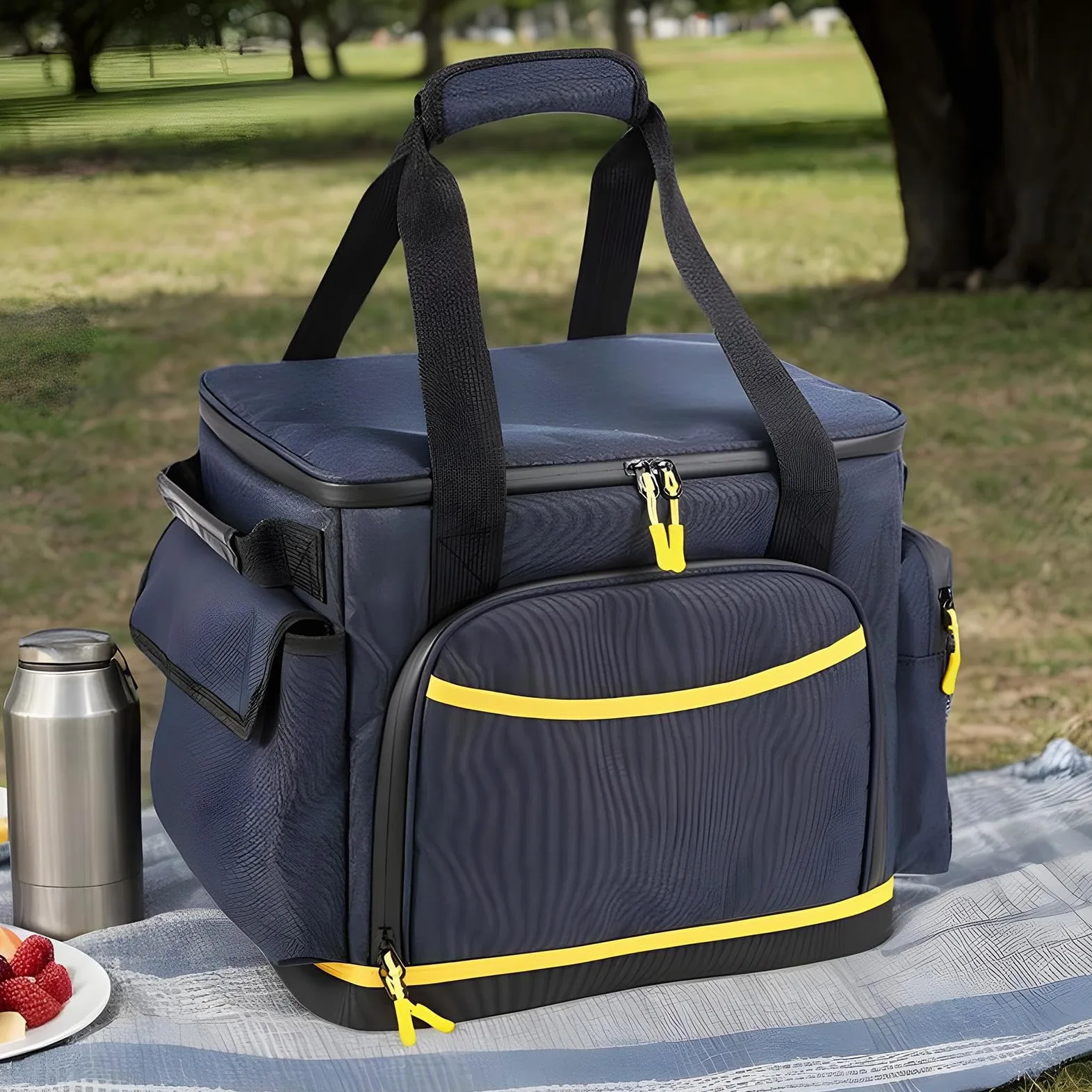Custodia per cavi di ricarica, antistatica, antiurto, organizer per accessori | Borsa per cavi di ricarica con cerniera, in tessuto Oxford, portatile, organizer per accessori da viaggio