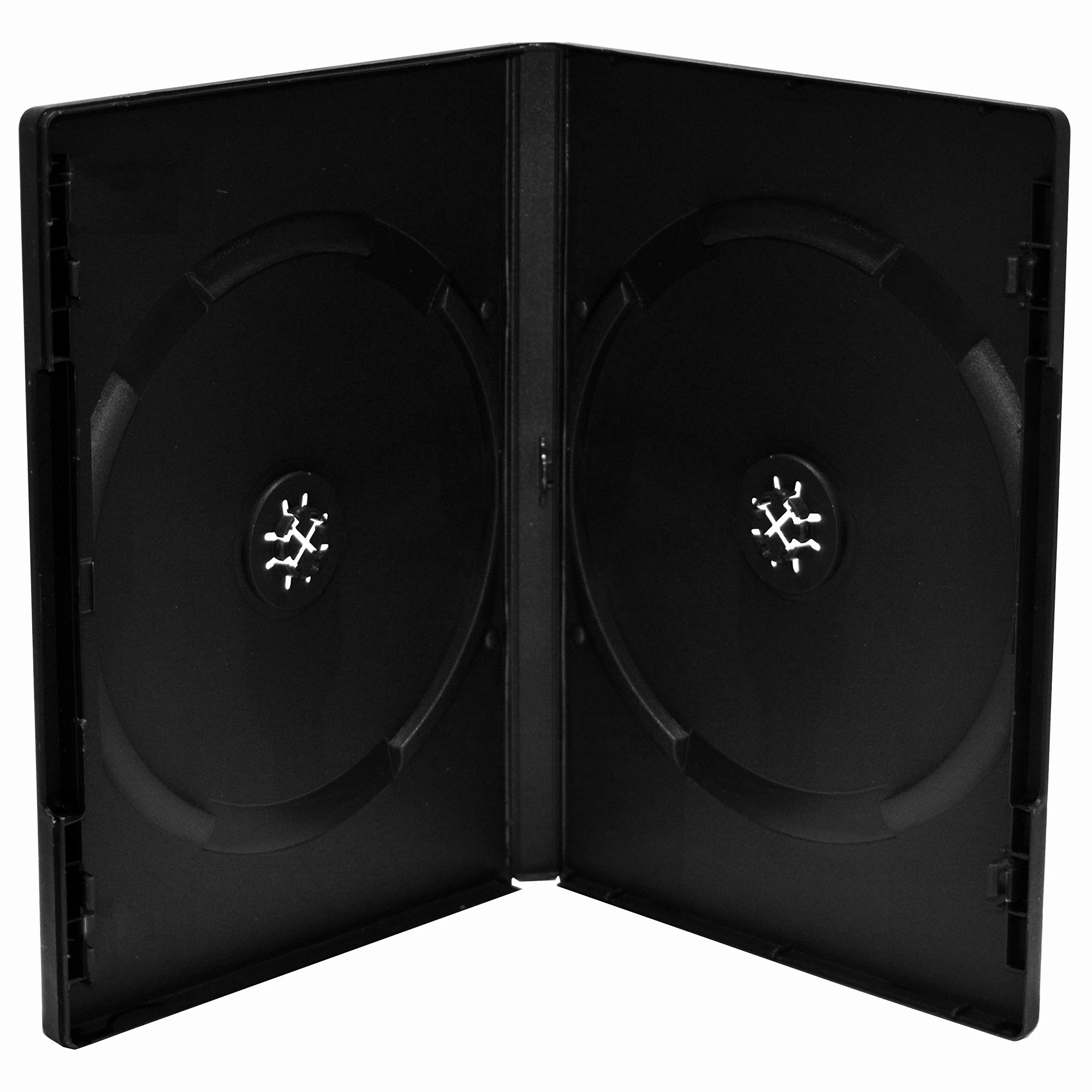 MediaRange BOX12 Custodia Doppia a 2 Posti per CD o DVD, Colore: Nero (50 pezzi)