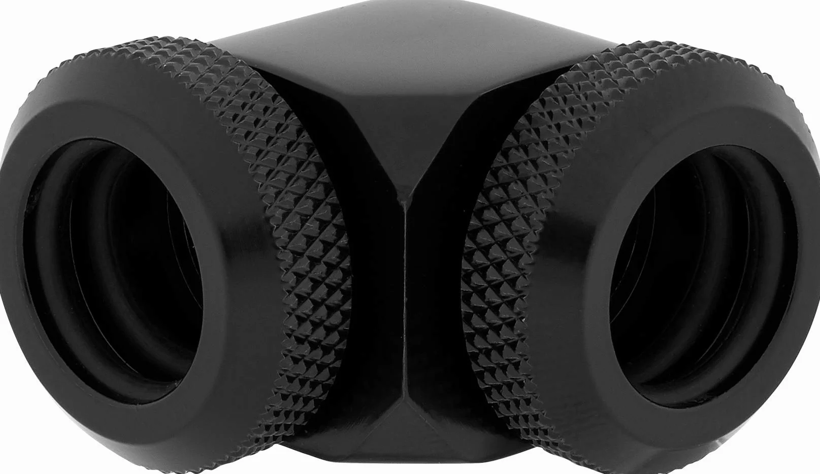 Corsair Hydro X XF Serie, Xf Hardline 90° Raccordi De 12 Mm, Confezione da Due (Ottone Massiccio Durata, Finitura Alta Qualità, Doppia Guarnizione O-Ring Rigida, 12 Mm Diametro Tubi) Nero