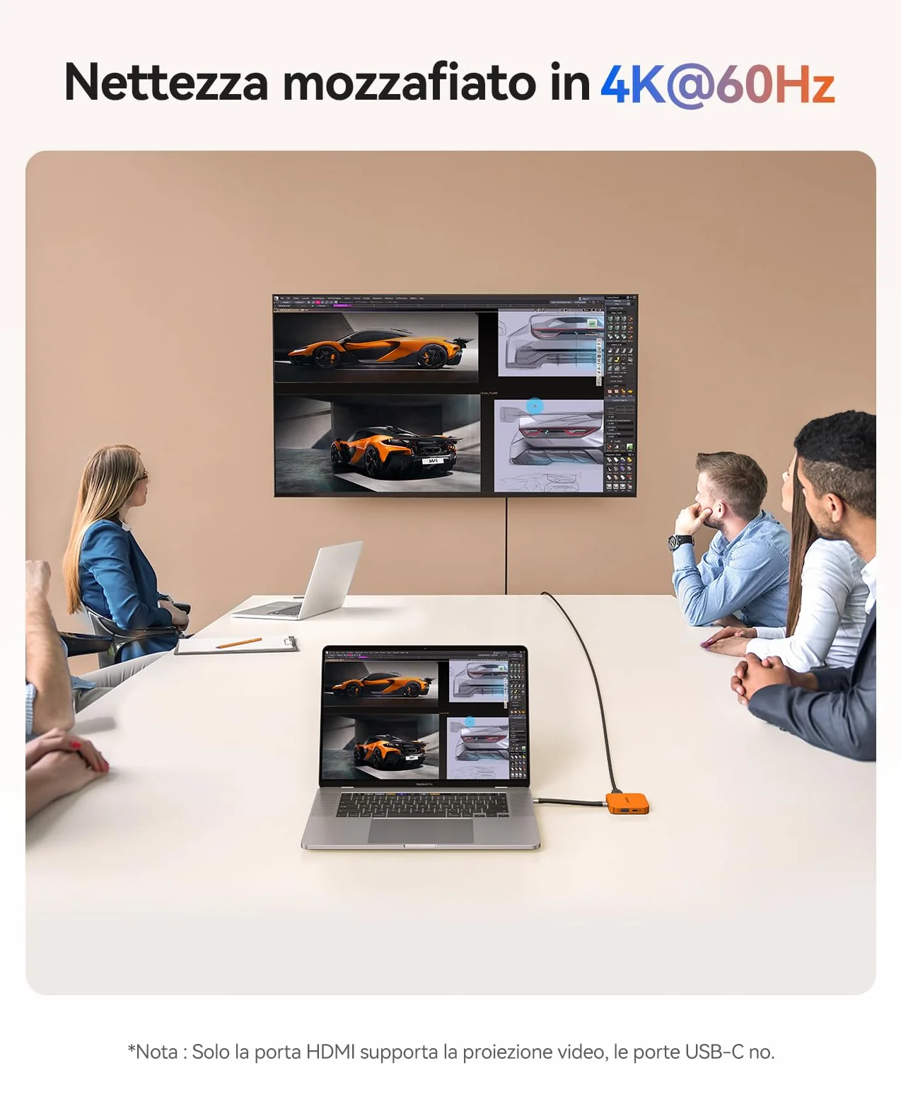 ORICO Docking Station USB-C Magnetica, Custodia SSD M.2 NVMe, Dockingstation 8 in 1 con HDMI 4K@60Hz, PD 100W, USB-A/USB-C 10 Gbps, Audio, Hub USB-C Dockingstation per iPhone/Pro Max/Dell Lenovo MG7