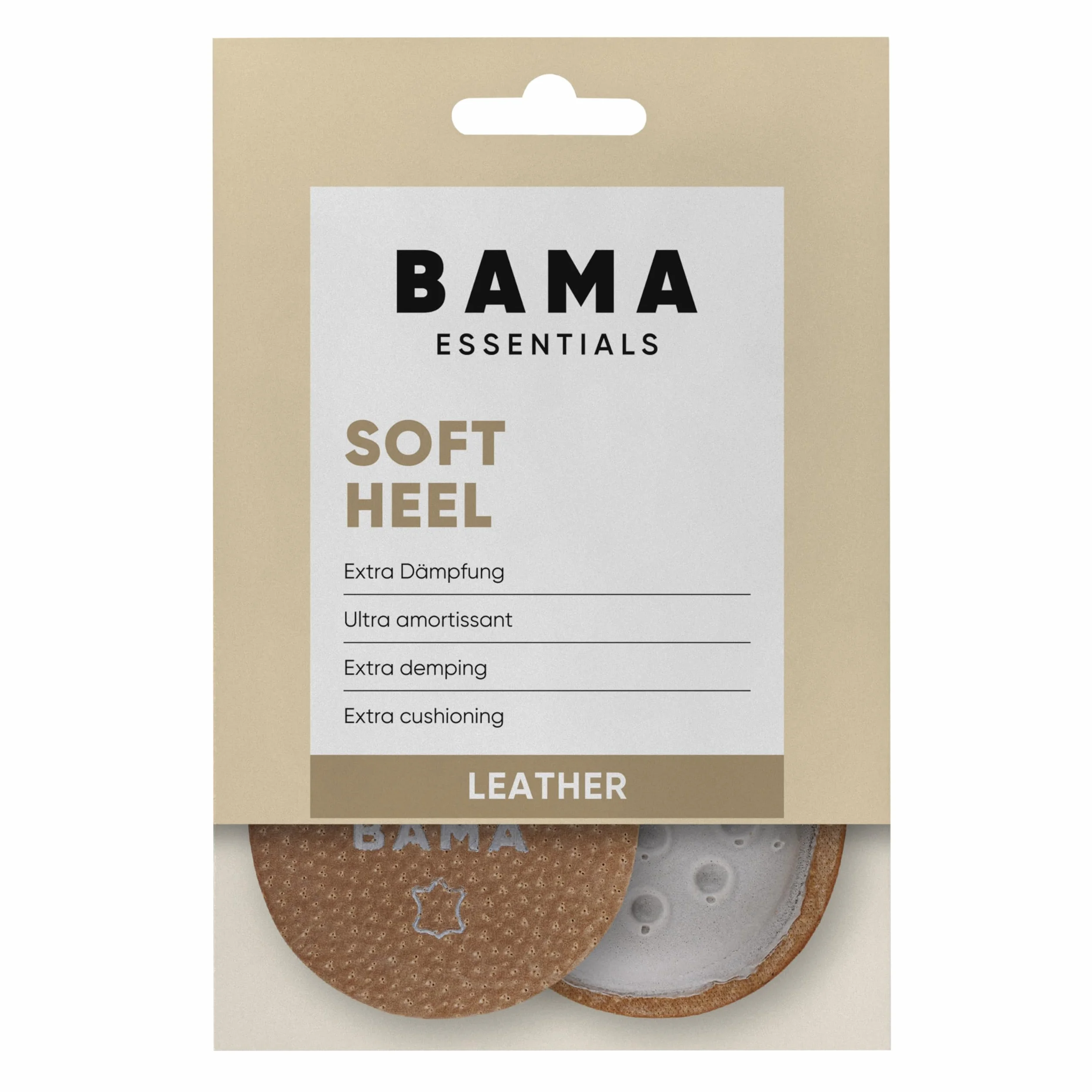 BAMA Solette in Pelle Soft Heel Suole Autoadesive per Tallone Assorbimento Urti Regolazione Altezza Pelle Conciata Vegetale Imbottitura Lattice 1 Paio 38/40 EU