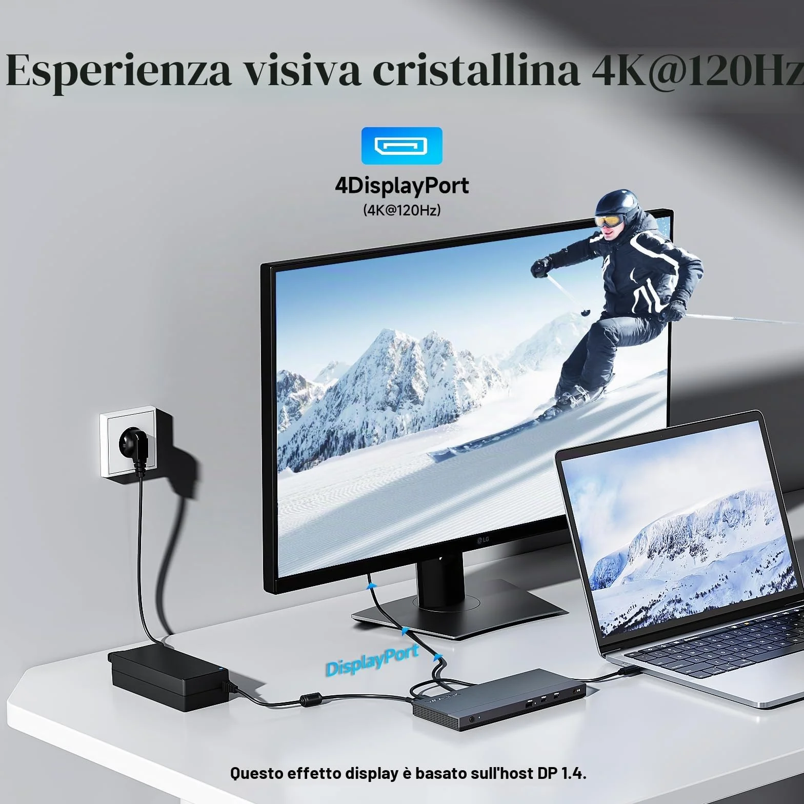Docking station USB-C WAVLINK 12-IN-1, alimentazione 100 W, 2DP+HDMI, 4 USB-A, 2 USBC Gigabit Ethernet 10 Gps, dock per laptop con triplo display