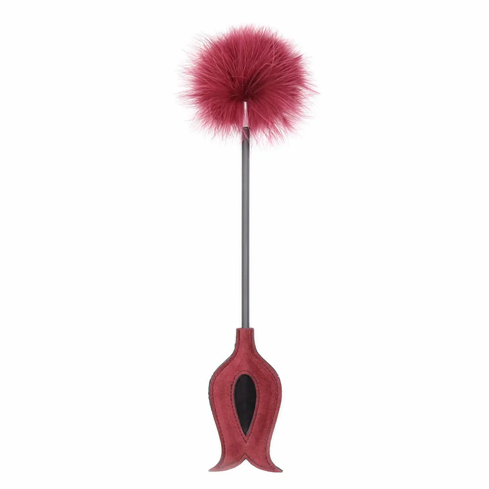 Piuma Solletico Massager a Frusta per Giochi di Coppia (Nero Rosso)