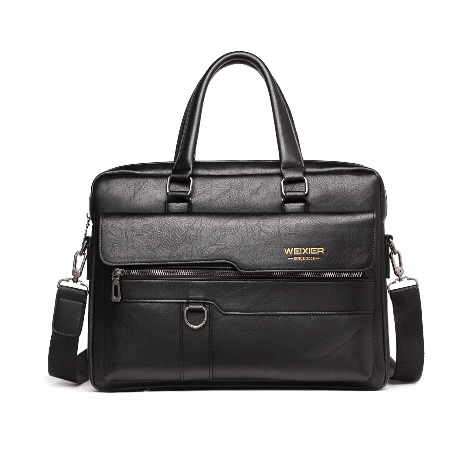 FANDARE Ventiquattrore Uomo Borsa Porta PC da Lavoro Borsa a Tracolla in PU Pelle Borsa Cartella Borse per 12.9 Pollici PC Borsa Messenger per Ufficio Università Insegnanti Scuola Business Nero