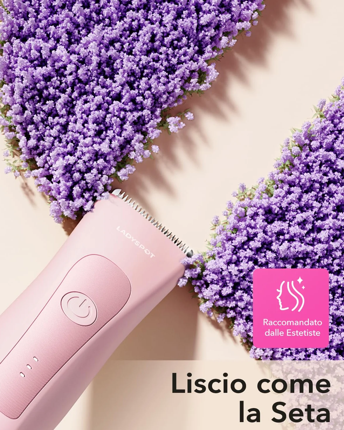 MANSPOT Depilatore Corpo Donna, Rasoio Elettrico Impermeabile con Testine in Ceramica Sostituibili (Rosa)