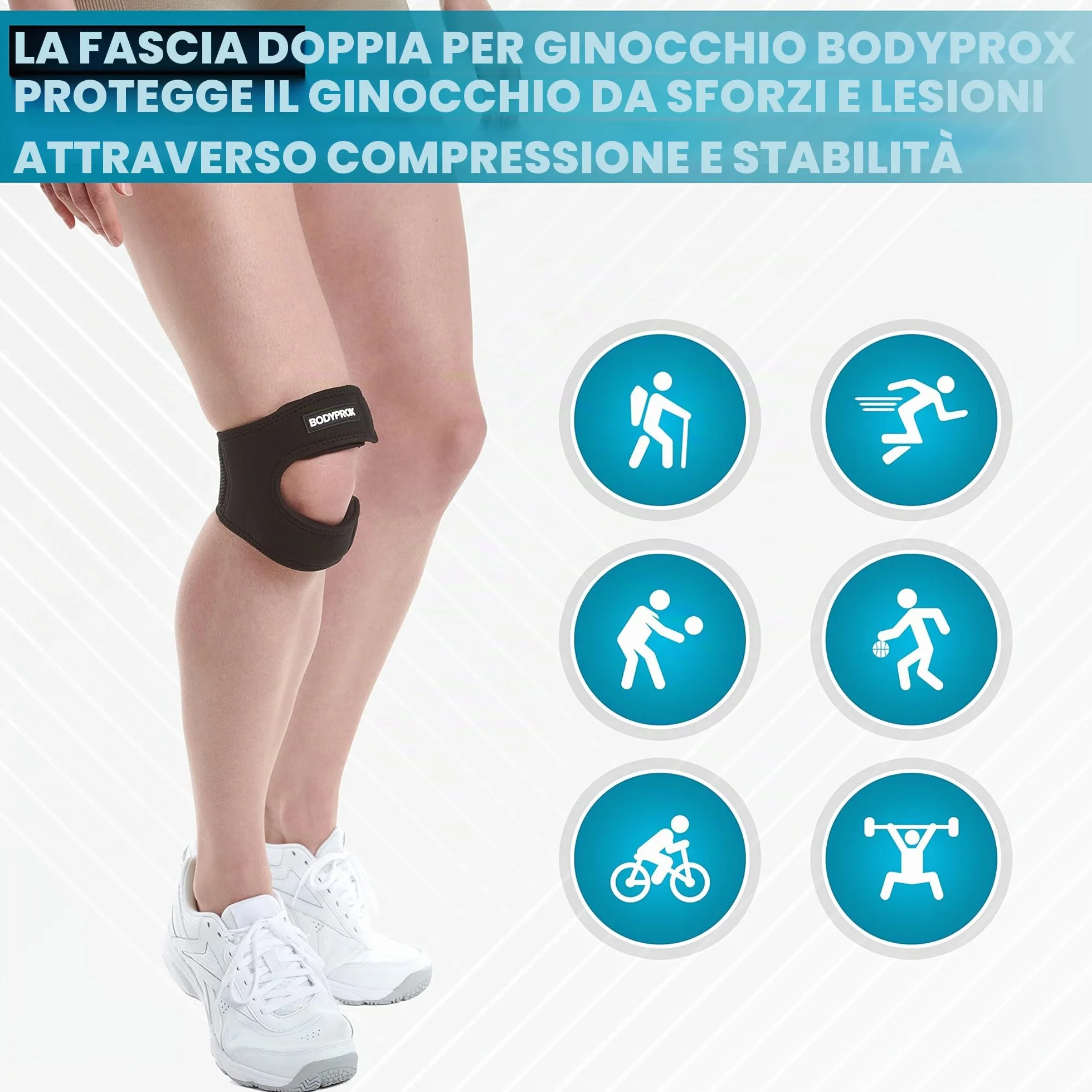 Tutore doppio per ginocchio