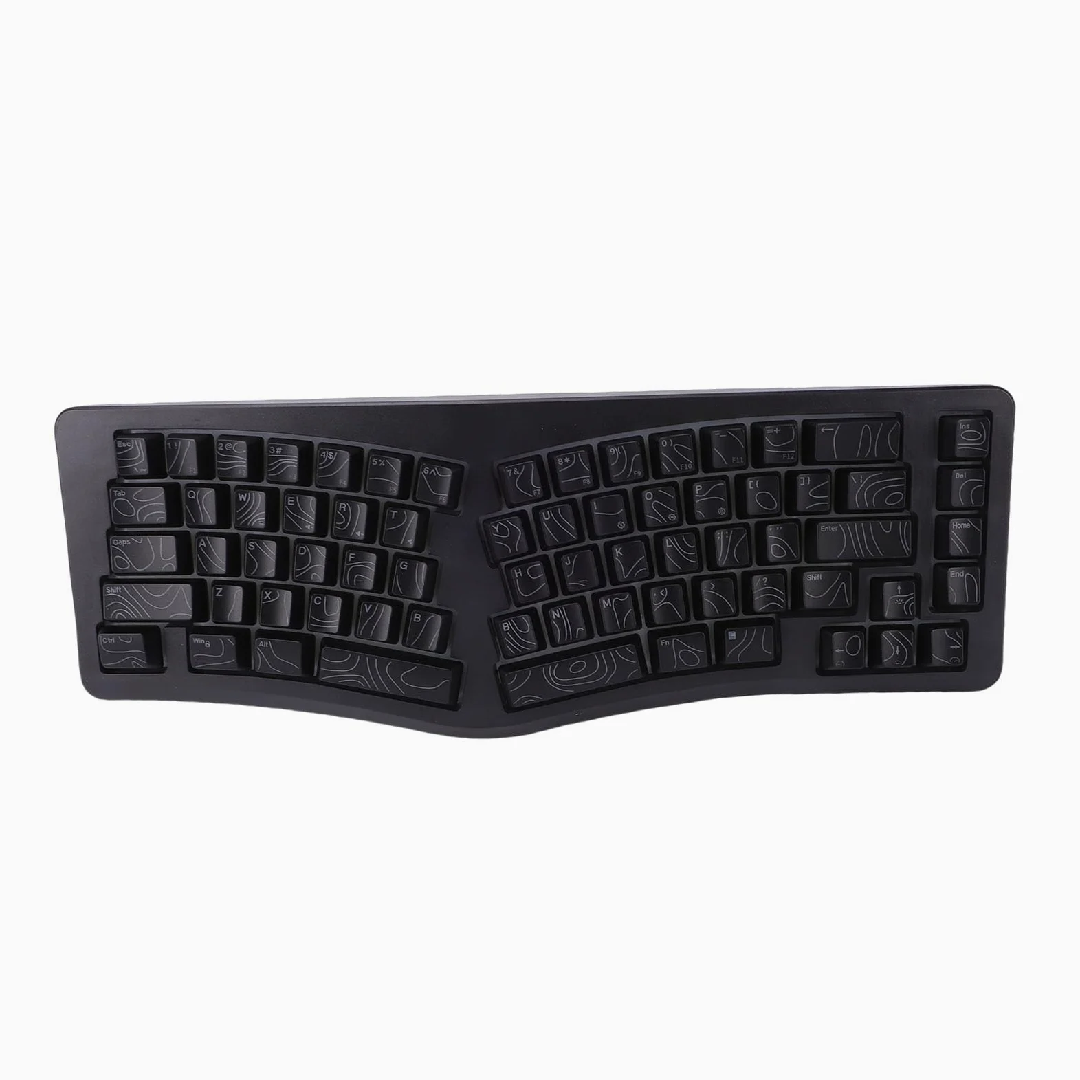 Tastiera Ergonomica Cablata, Tastiera Divisa a 69 Tasti, con Tasti Ondulati con Digitazione Comoda e Retroilluminazione RGB, Ideale per, IOS, PC e Laptop