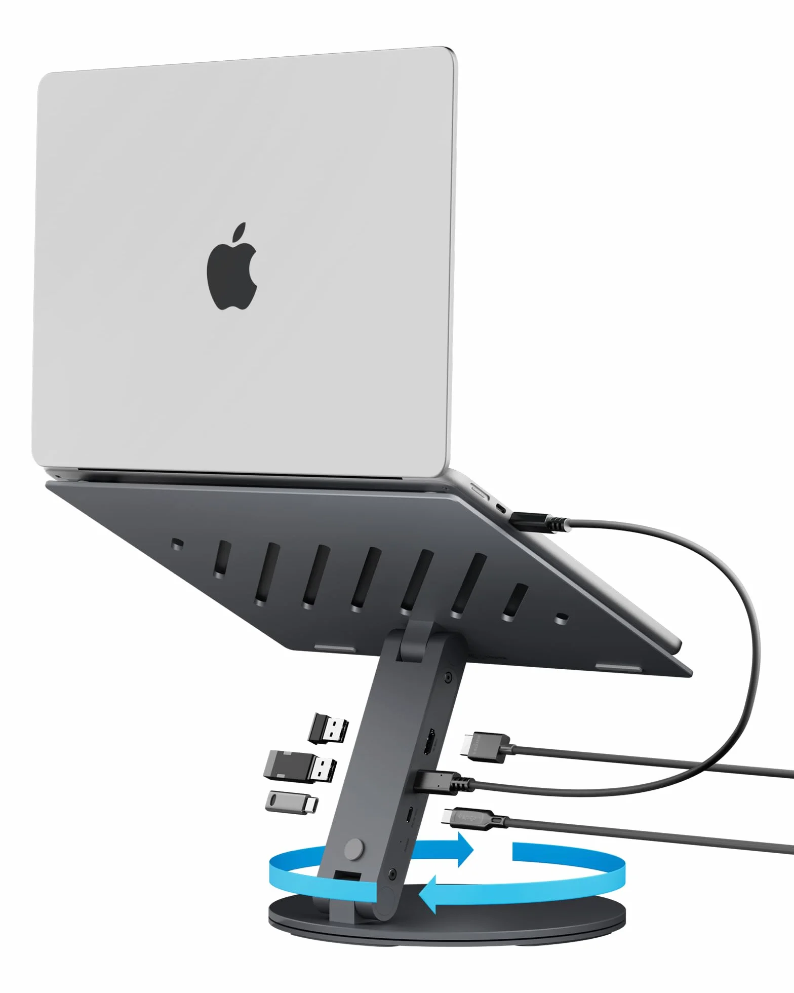 Spigen ArcDock Supporto PC Portatile Hub 6-in-1, Docking Station [Cavo incluso] HDMI 4K60Hz, USB-C & A 3.0 Compatibile con Laptop & Tablet Fino a 15.6", MacBook iPad Pro Air Neo A16 M2 M3 M4 M5