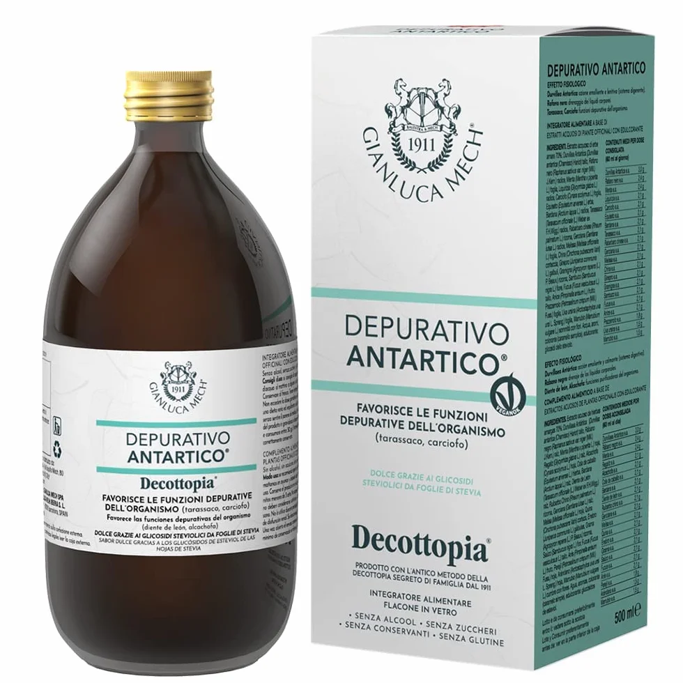 Gianluca Mech Decottopia Depurativo Antartico con Stevia Integratori Alimentari Keto Detox Vegan 500 ml