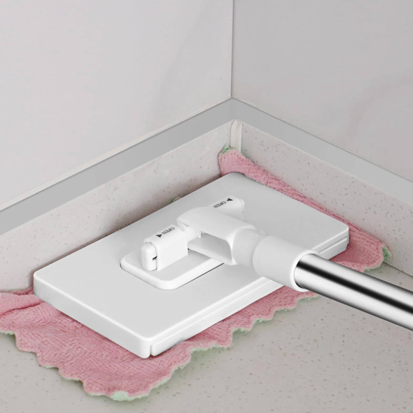 Con Salviette Umidificate Clip, Monouso, 4 Panni Riutilizzabili, Kit Pulizia Rapida Pavimenti Bagno
