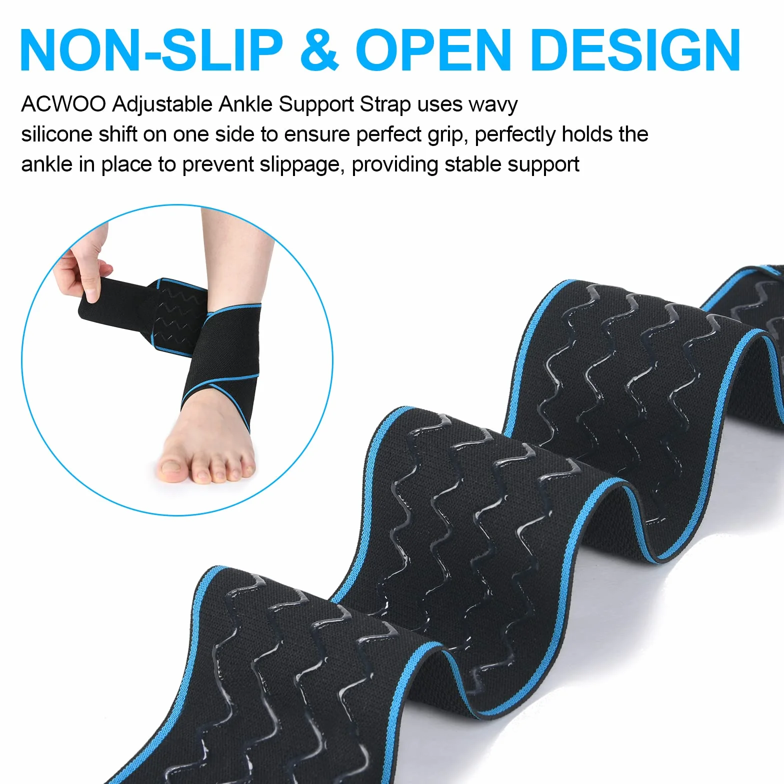 ACWOO Cavigliera Sportiva 2 Pezzi Tutore Caviglia Distorsione Supporto Regolabile Traspirante