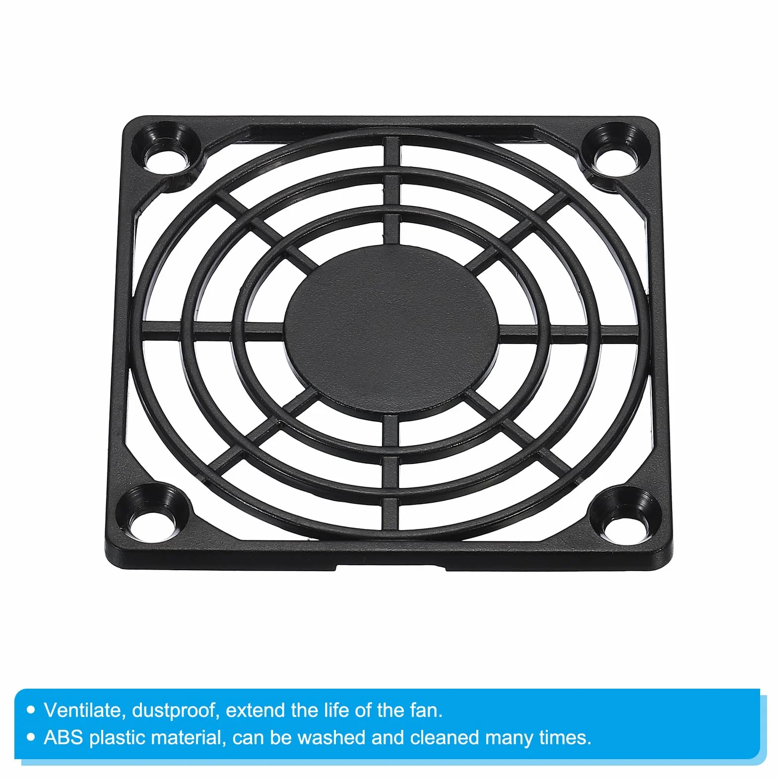 PATIKIL 60mm Ventola Filtro, 4pz ABS Plastica Ventilatore Griglia Protezione Protezione per Ventola Protezione Copertina Fai-da-Te, Nera