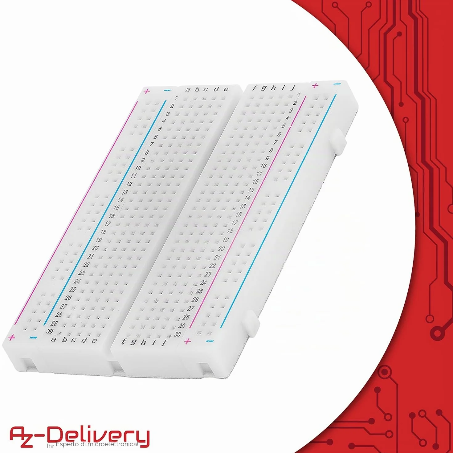 AZDelivery MB-102 Mini Breadboard da 400 Pin con 4 Barre di Alimentazione compatibile con Arduino incluso un E-Book!