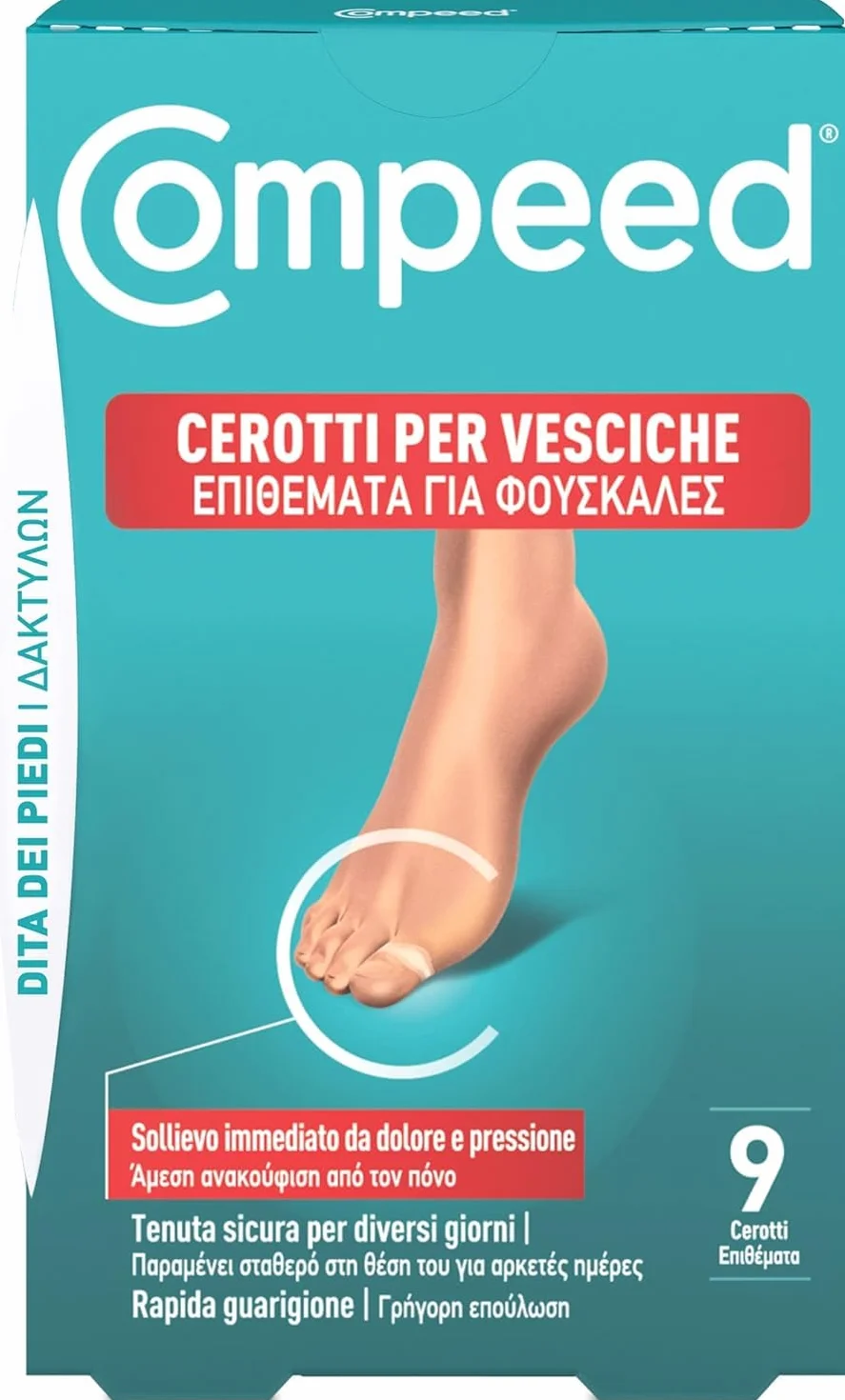 COMPEED Cerotti per vesciche a lunga durata resistenti all'acqua 9 pezzi