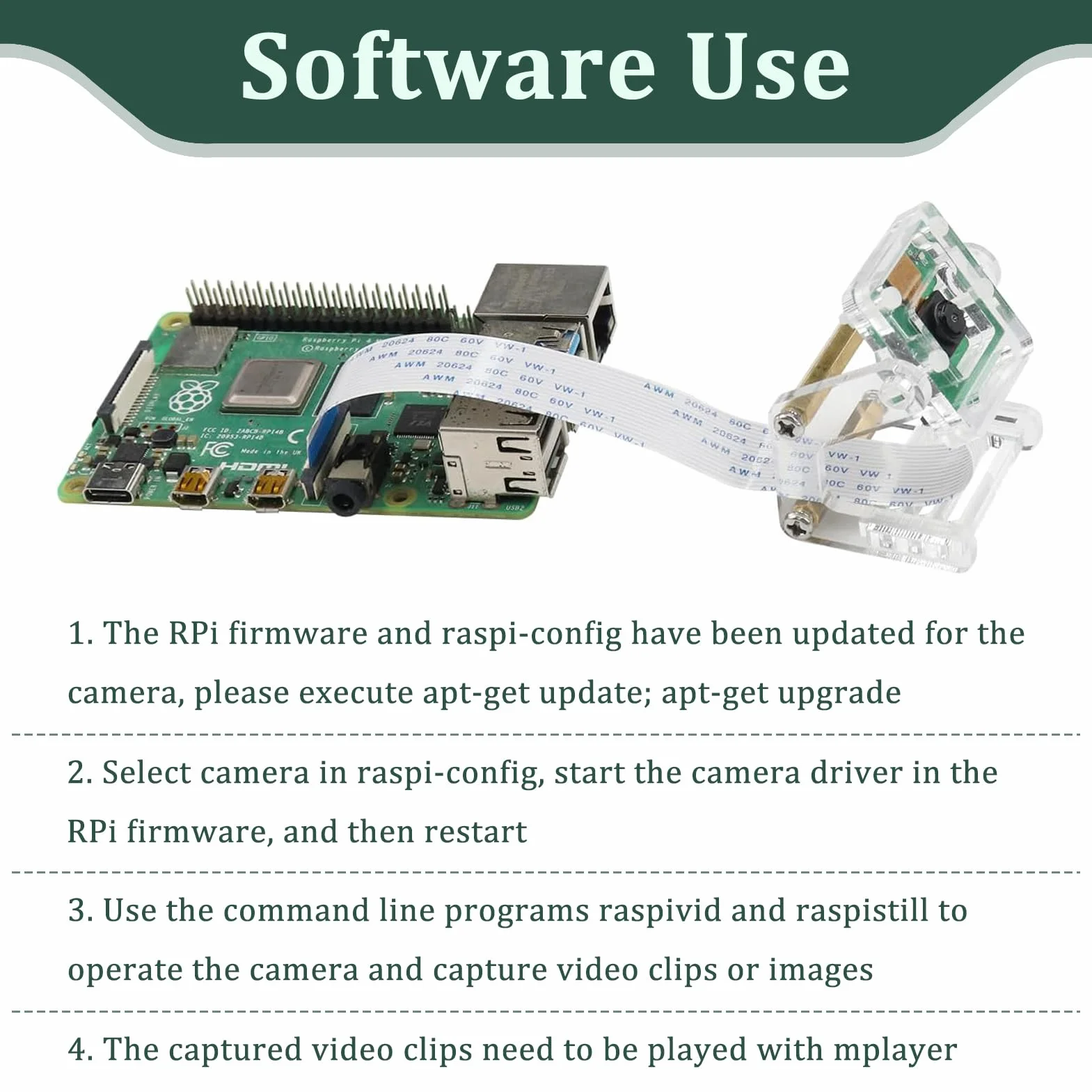 Camera Modulo Compatibile con Raspberry Pi e Raspberry Pi 3 B, 2, 1, Pi Zero, Fotocamera con Cavo Flessibile da 15 cm, Ad Alta Definizione per Progetti Fai da Te Cattura Foto Video in Alta Definizione