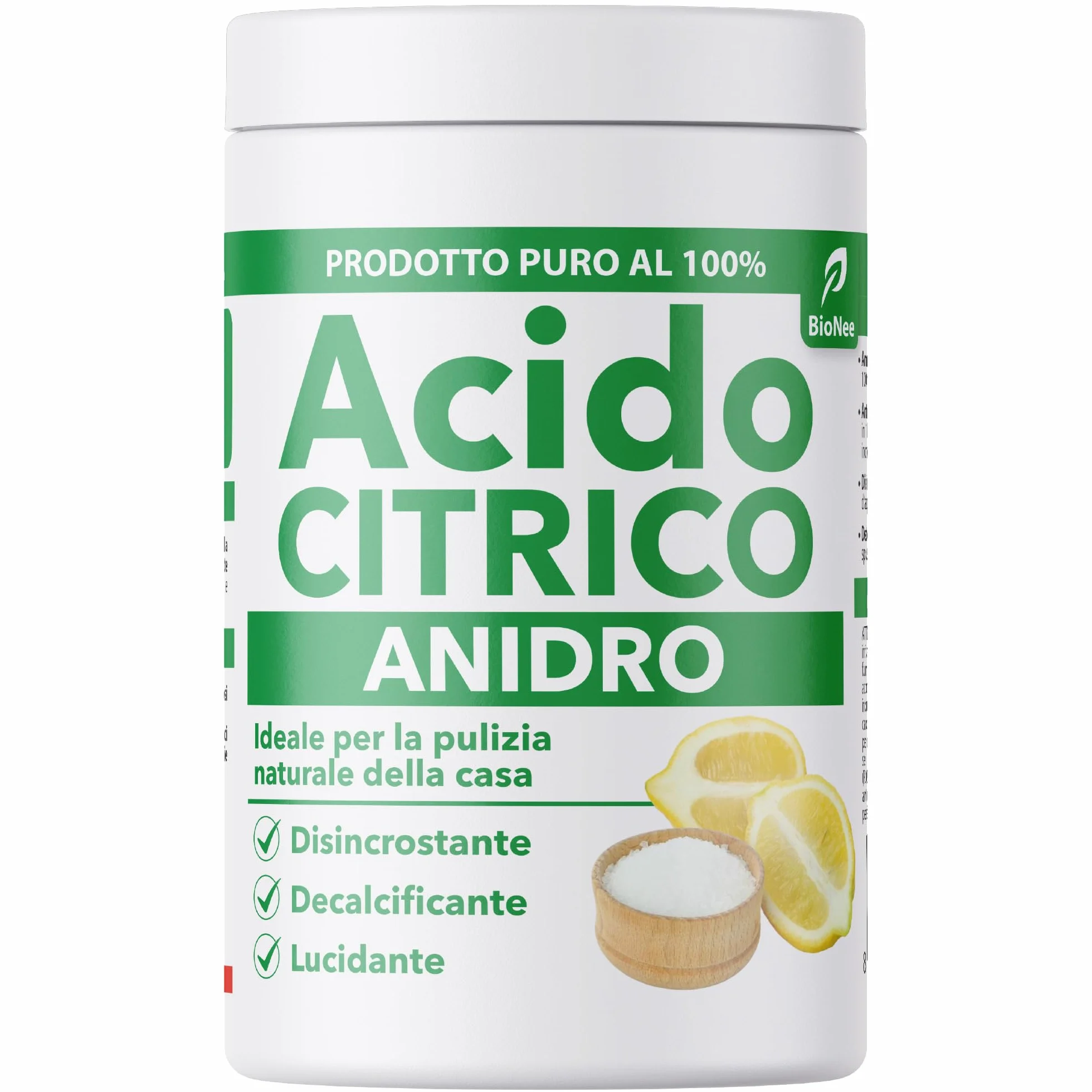 Acido Citrico Anidro Puro 1kg Polvere Anticalcare Ammorbiente Disincrostante Detergente Multiuso