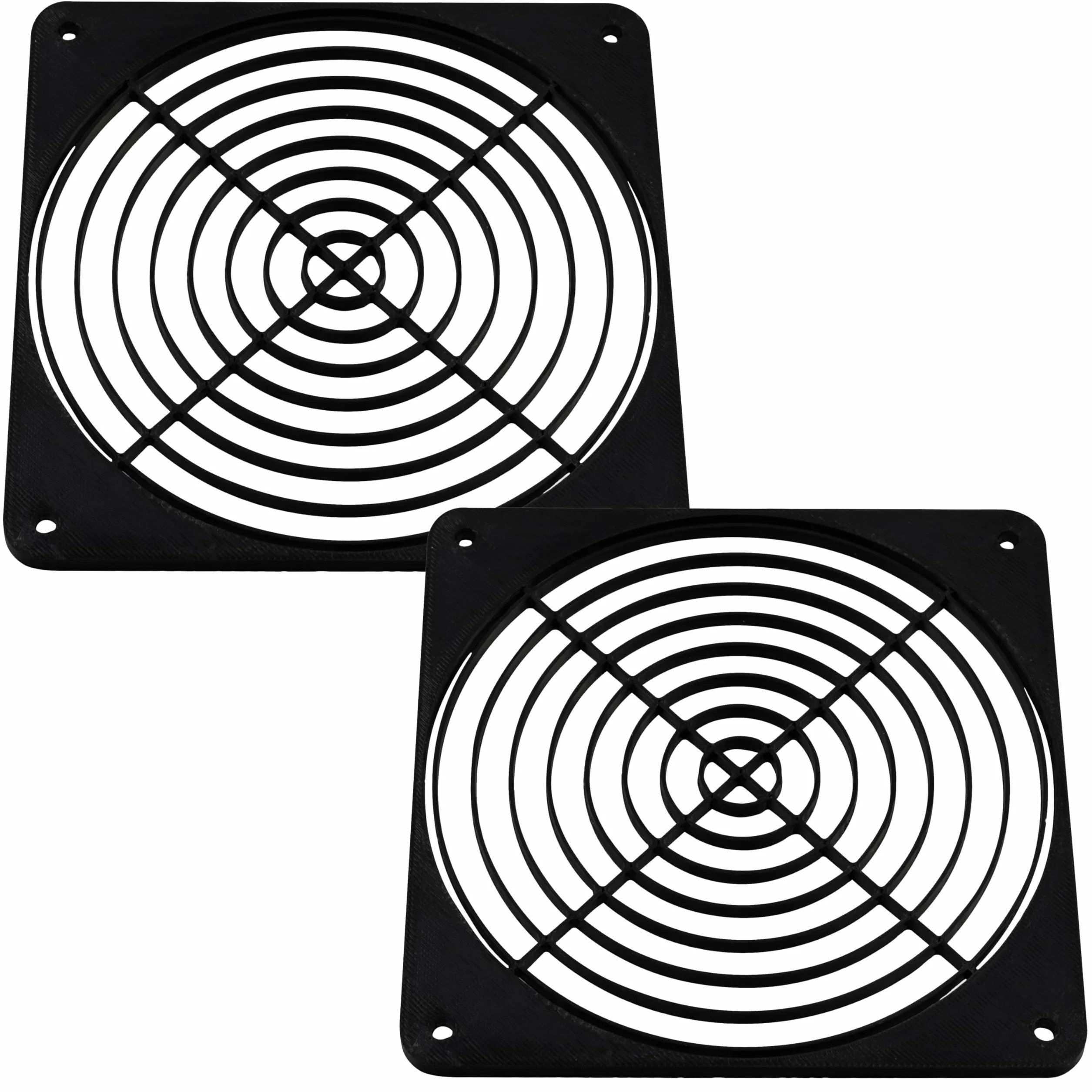 Aerzetix - Set di 2 Griglie per Ventola 120x120 mm in plastica per Computer PC stampanti dispositivi audiovisivi proiettori multimediali | Colore Nero