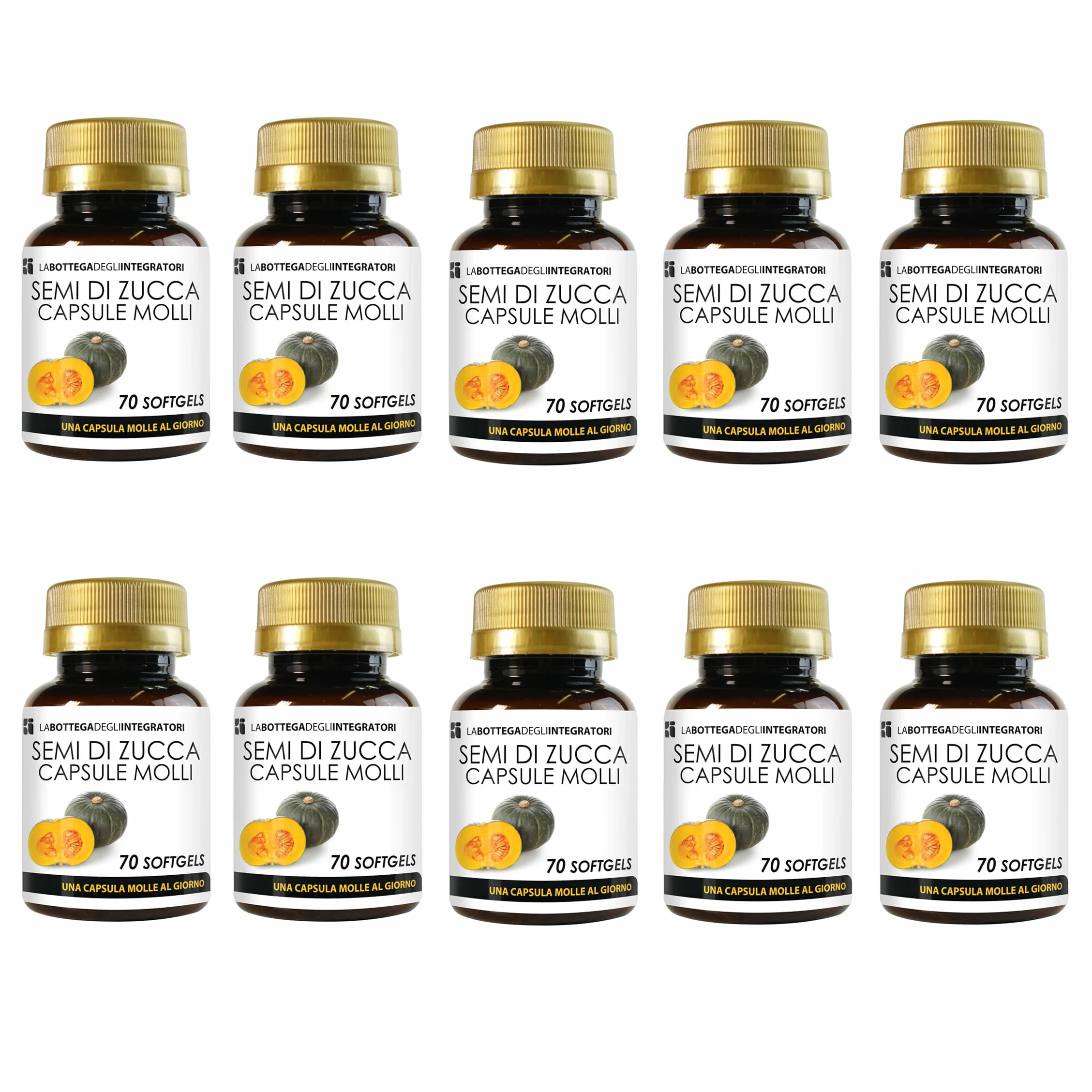 Semi di Zucca 700 Softgels Olio Spremuto a Freddo Omega 3 6 9 Acido Linoleico Oleico