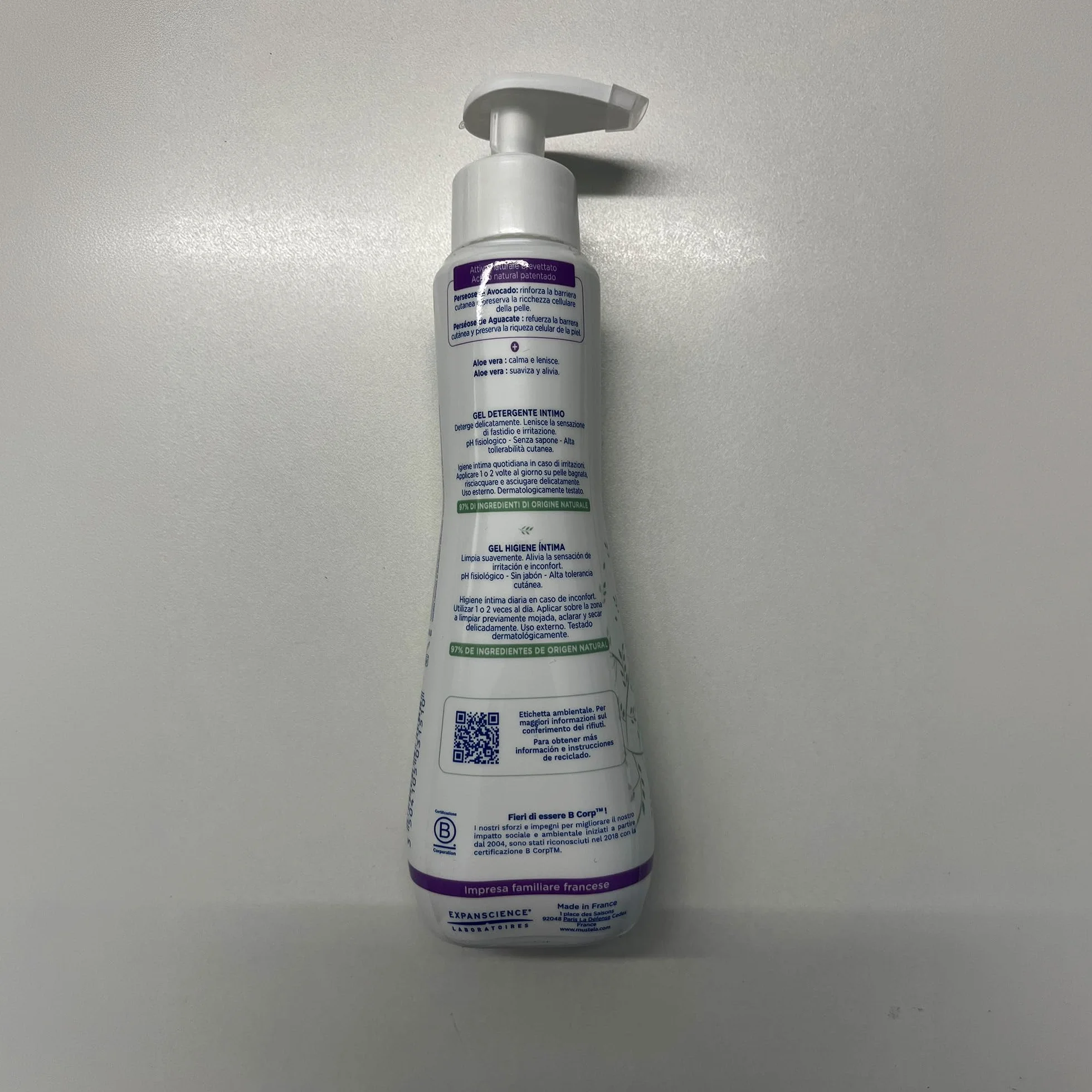 Mustela Gel Igiene Intima Cambio Pannolino 200ml Neonati Bambini 97% Origine Naturale Perseose Avocado BIO