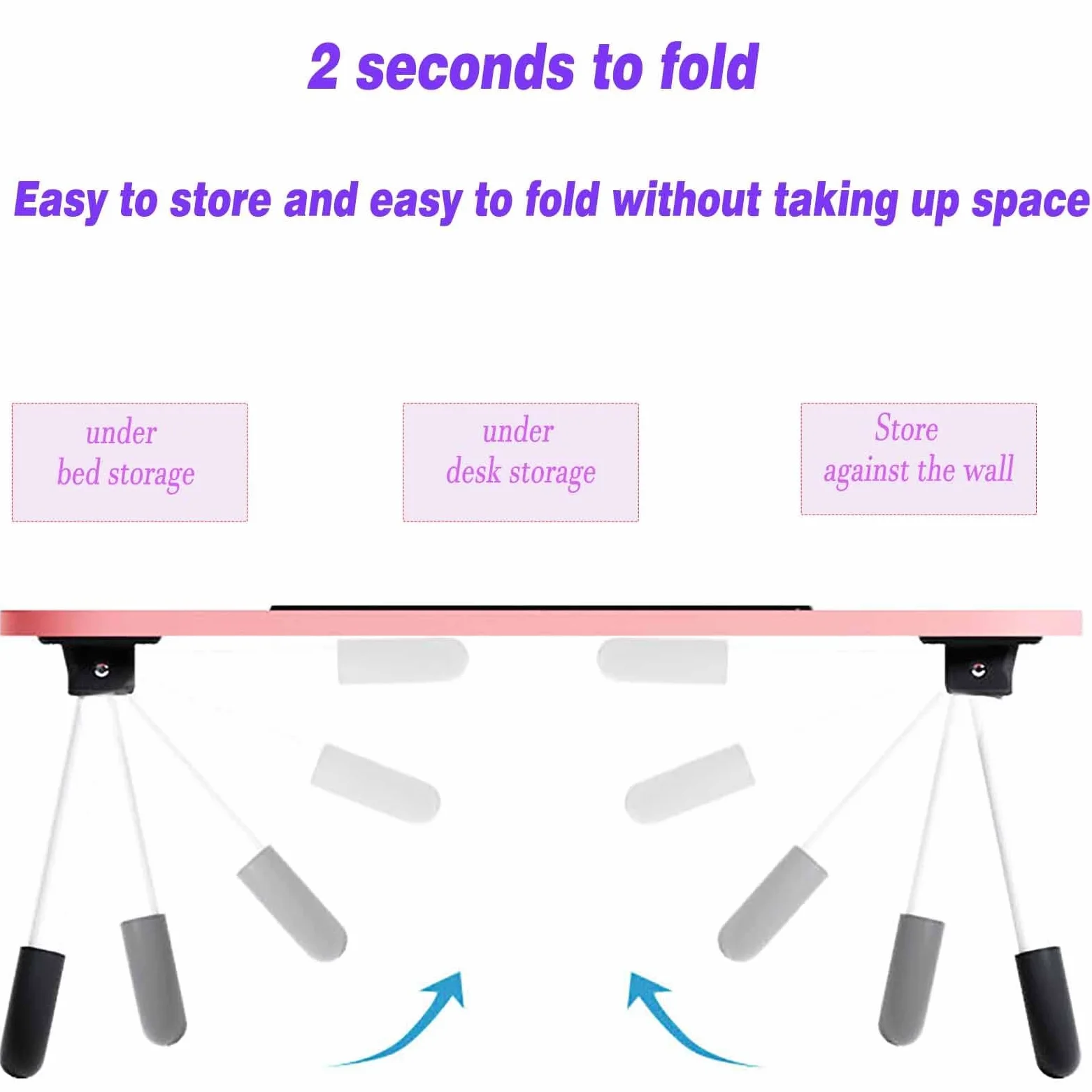 Scrivania per Laptop Multifunzionale Supporto per Laptop Pigro Tavolino Pieghevole Portatile Tavolino da Letto con Cassetto Portaoggetti,Pink