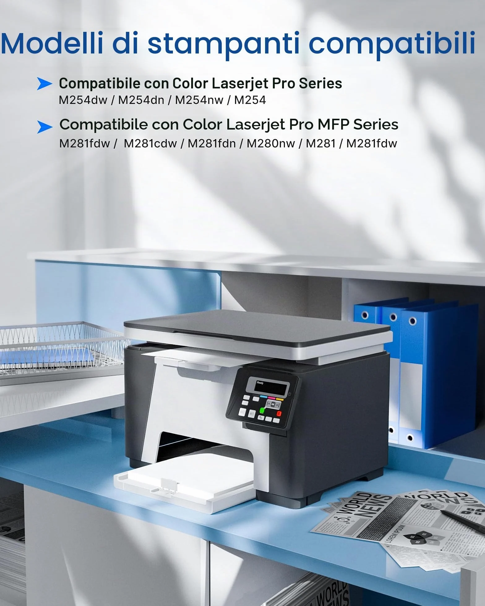 GPC Image 203X Nero Cartucce di Toner Compatibile per HP 203X 203A CF540X CF540A per toner HP Color Laserjet Pro MFP M281fdw M281fdn M281cdw M280nw M254dw M254nw M254dn (Nero, 2-Pack)