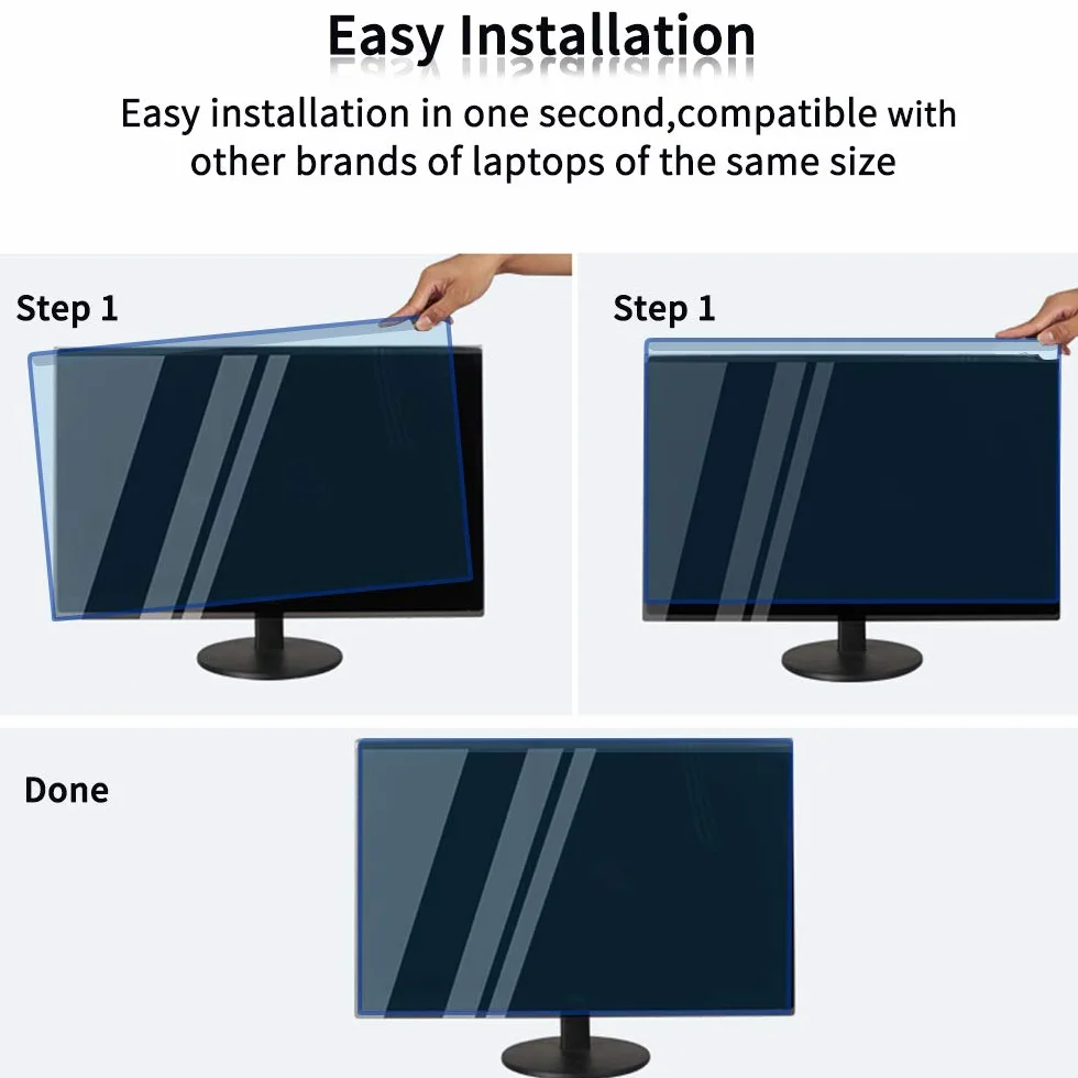 Hanging Filtro Anti Luce Blu per 23-24 Pollici Monitor, Blocca Luce Blu&UV, Anti Affaticamento Degli Occhi Protector per Diagonale 23,23.623.8,24 Pollici Desktop, Filtro Rimovibile Easy On/Off