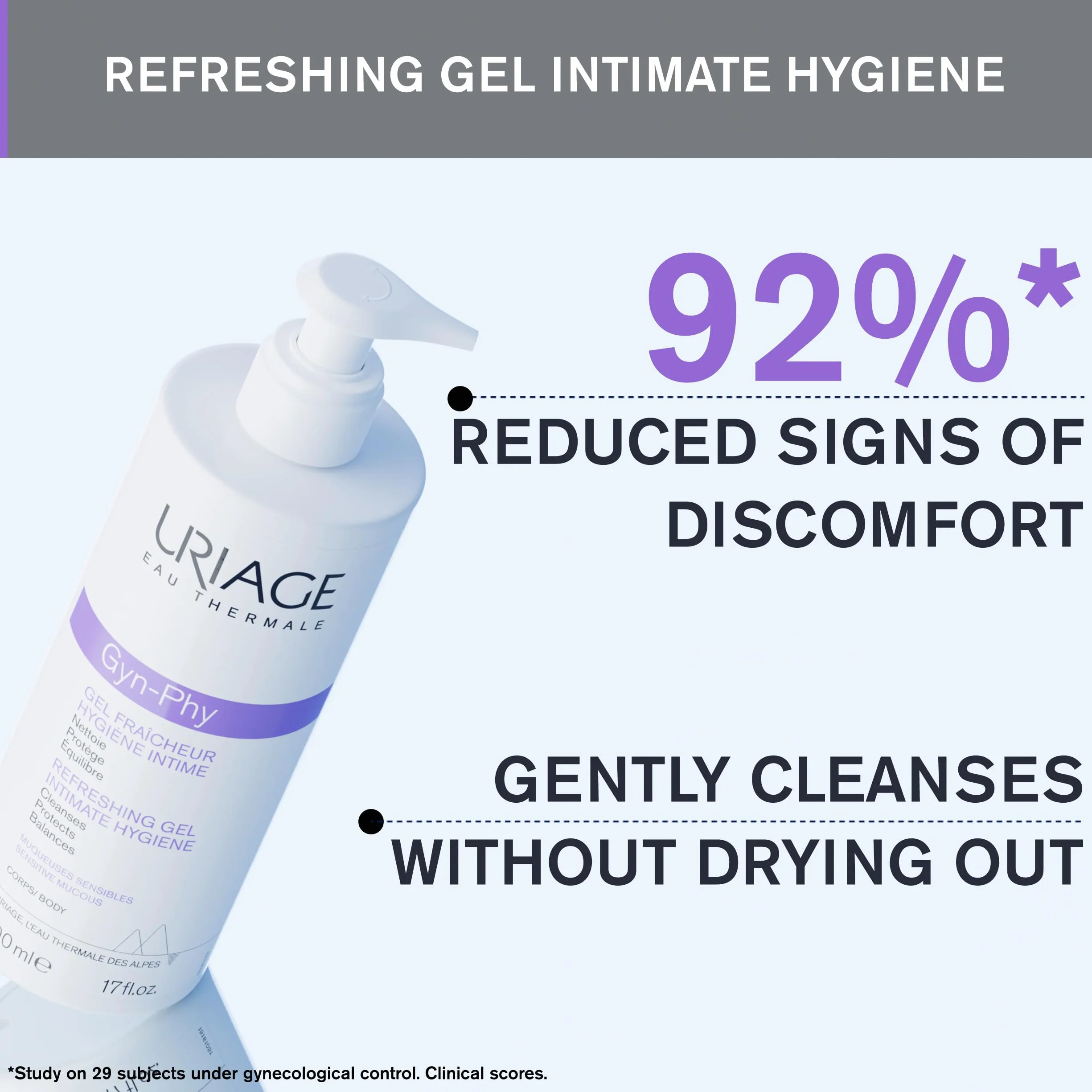 URIAGE GYN-PHY Gel detergente intimo rinfrescante Igiene quotidiana zone intime