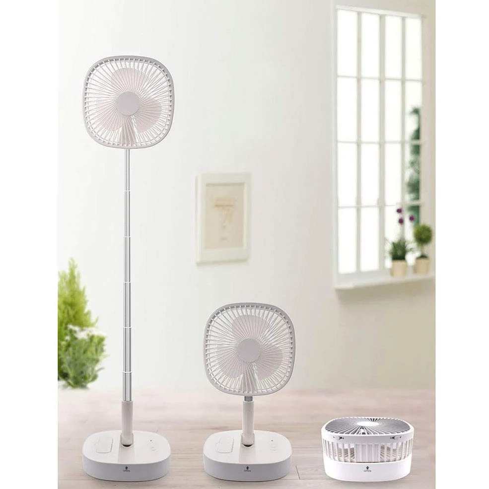 Ventilatore portatile ricaricabile, Ventilatore silenzioso con telecomando, Ventilatore da scrivania USB, Ventilatore elettrico pieghevole per ufficio, casa, campeggio,Grigio