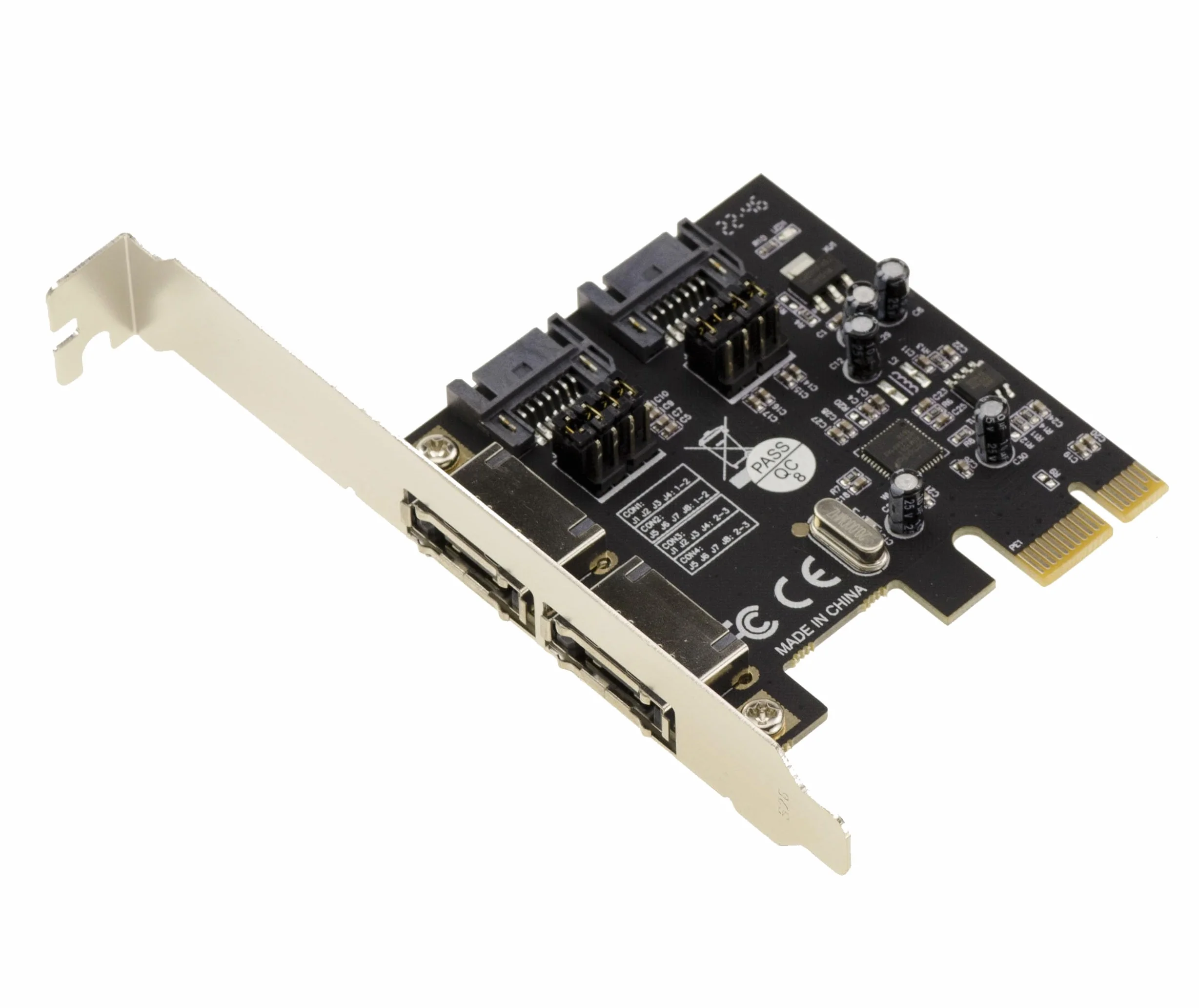 KALEA-INFORMATIQUE Scheda controller PCI Express PCIe 2 porte SATA 3 con prese SATA interne ed eSATA esterne. Chipset ASM1061