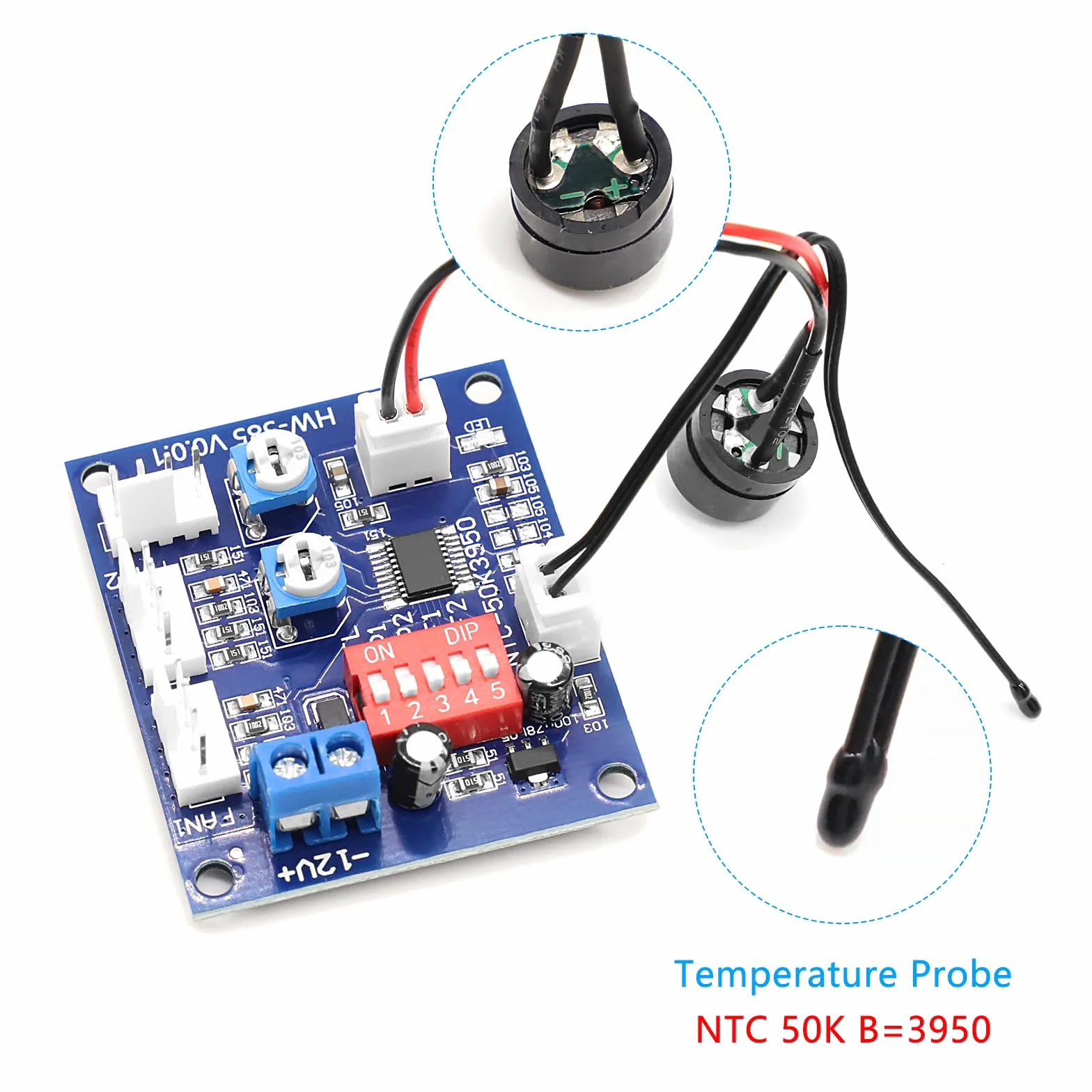 Modulo sensori PC PWM DC 12V 4 fili termostato regolatore velocità temperatura
