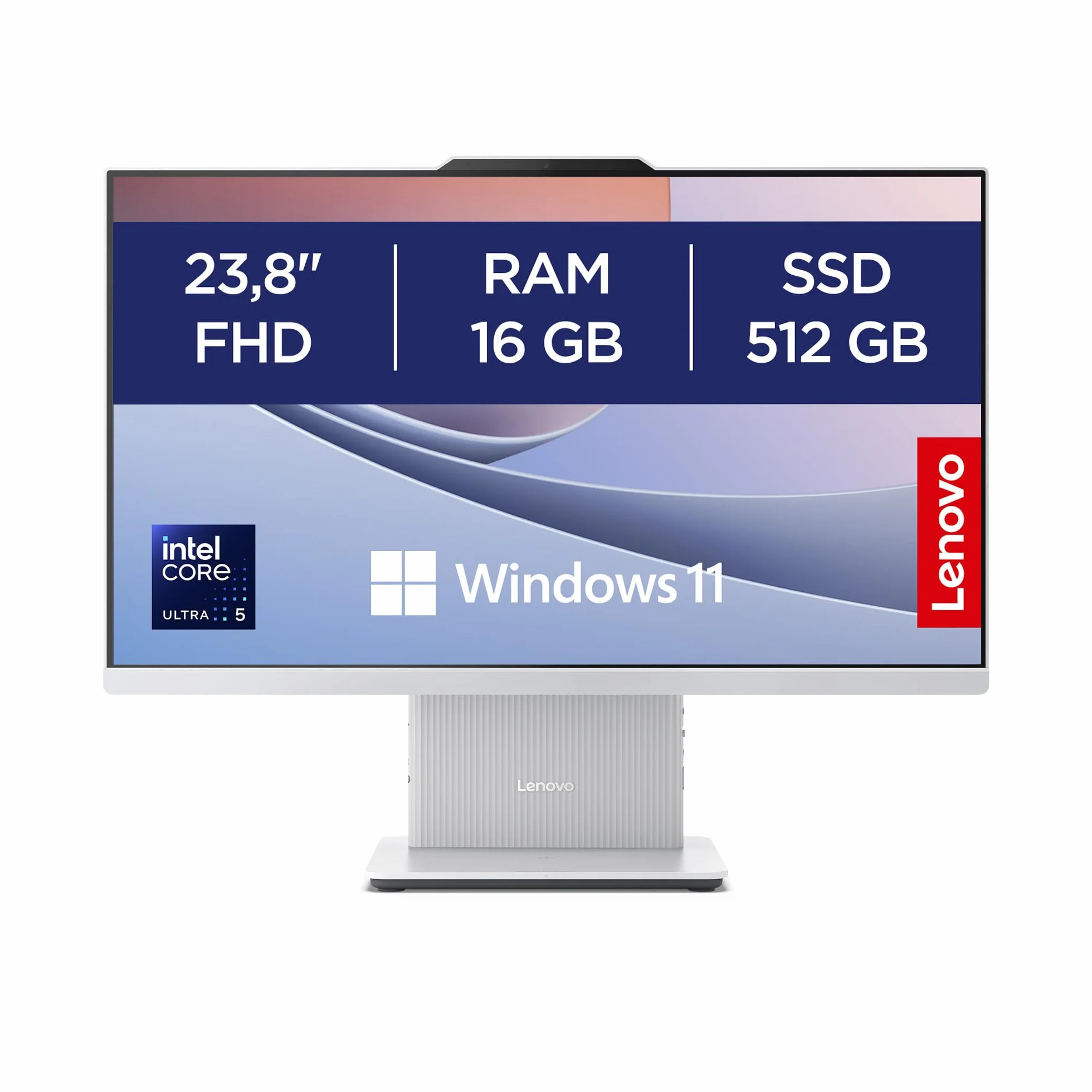 Lenovo IdeaCentre All-In-One Desktop 24" FHD Intel Core Ultra 5 226V 512GB SSD 16GB RAM WiFi 6 Windows 11