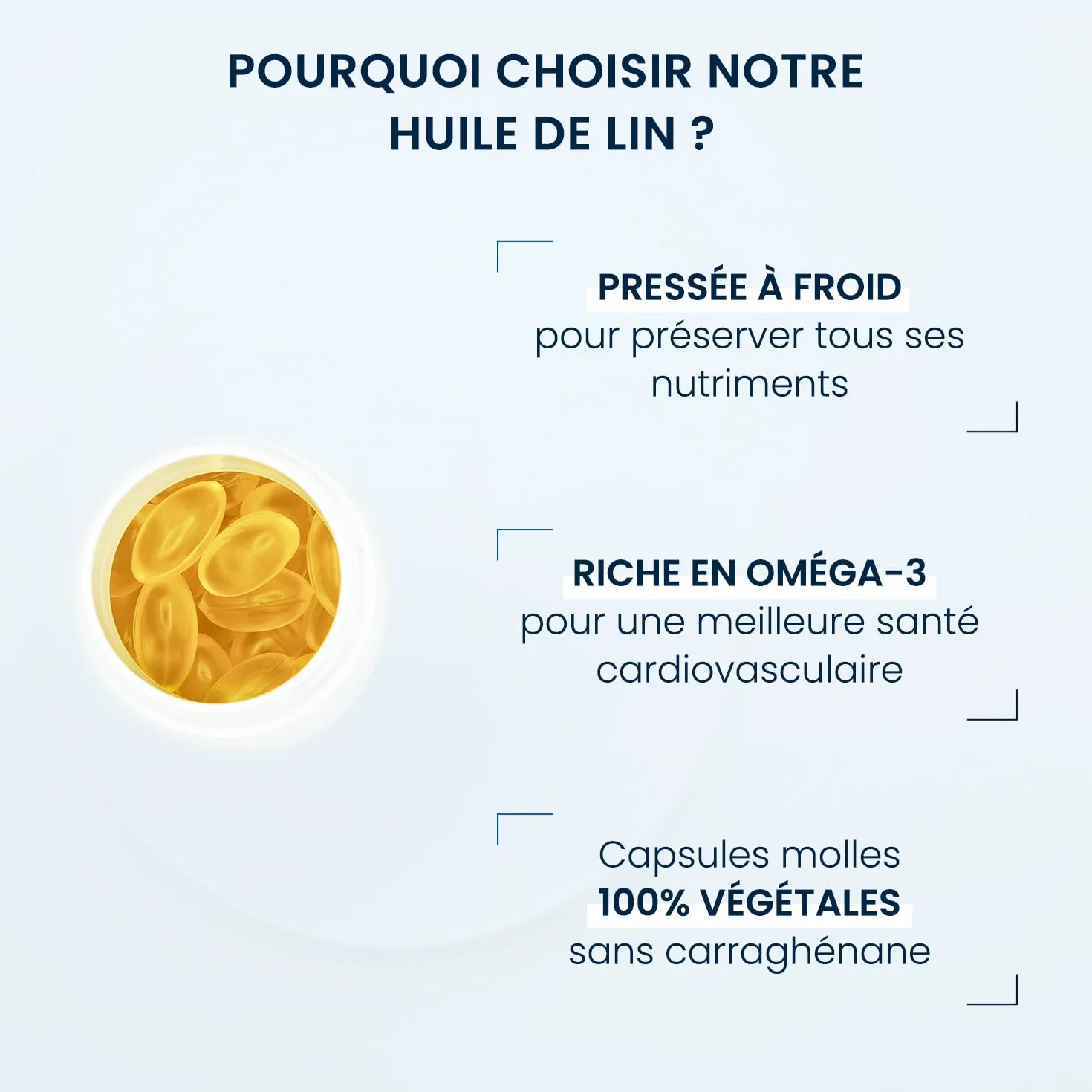 Olio di lino biologico capsule molli vegani ricco in acido alfa-linolenico ALA Omega 3-6-9 60 capsule Dynveo